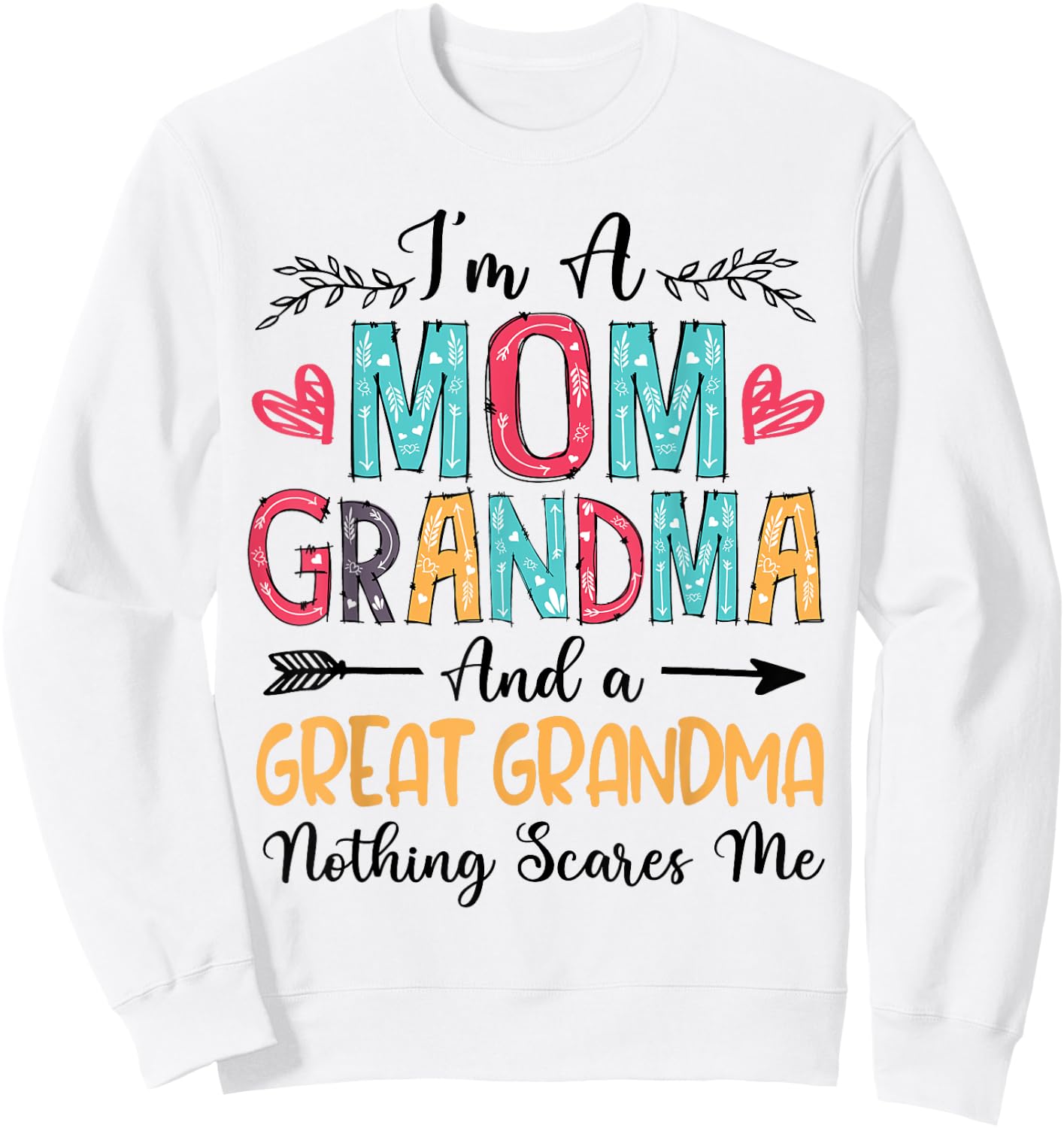I'm A Mom Grandma And A Great Grandma Mother's Day 2025 Sweatshirt - Sweatshirt | White