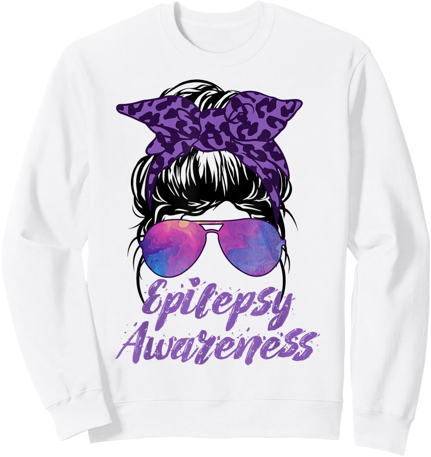 I Wear Purple For Epilepsy Awareness Sweatshirt - Sweatshirt | White