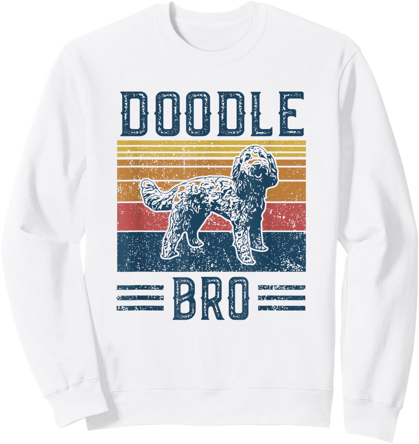 Vintage Doodle Bro Brother - Aussie Doodle & Goldendoodle Sweatshirt - Sweatshirt | White