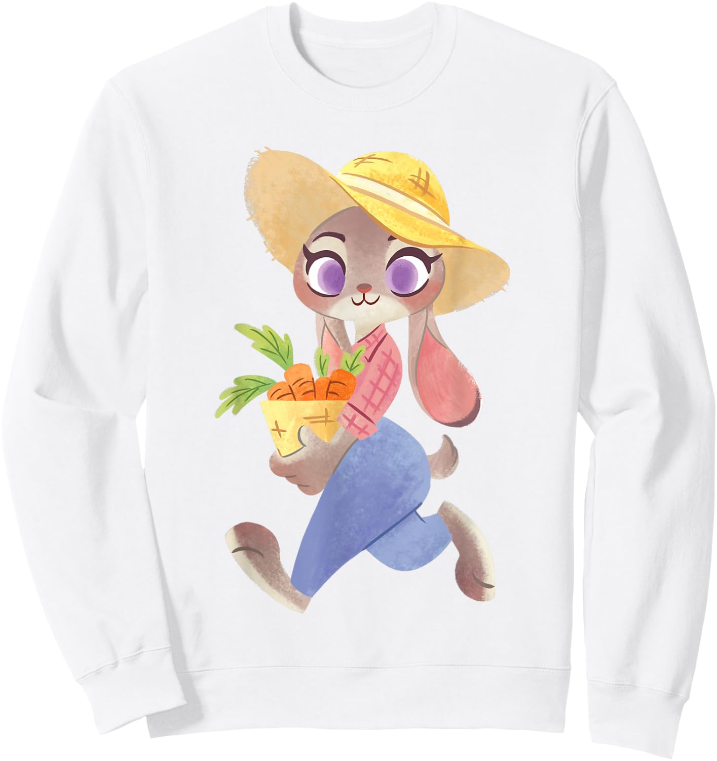Disney Zootopia Judy Hopps Farm Outfit Picking Up Carrots Sweatshirt - Sweatshirt | White