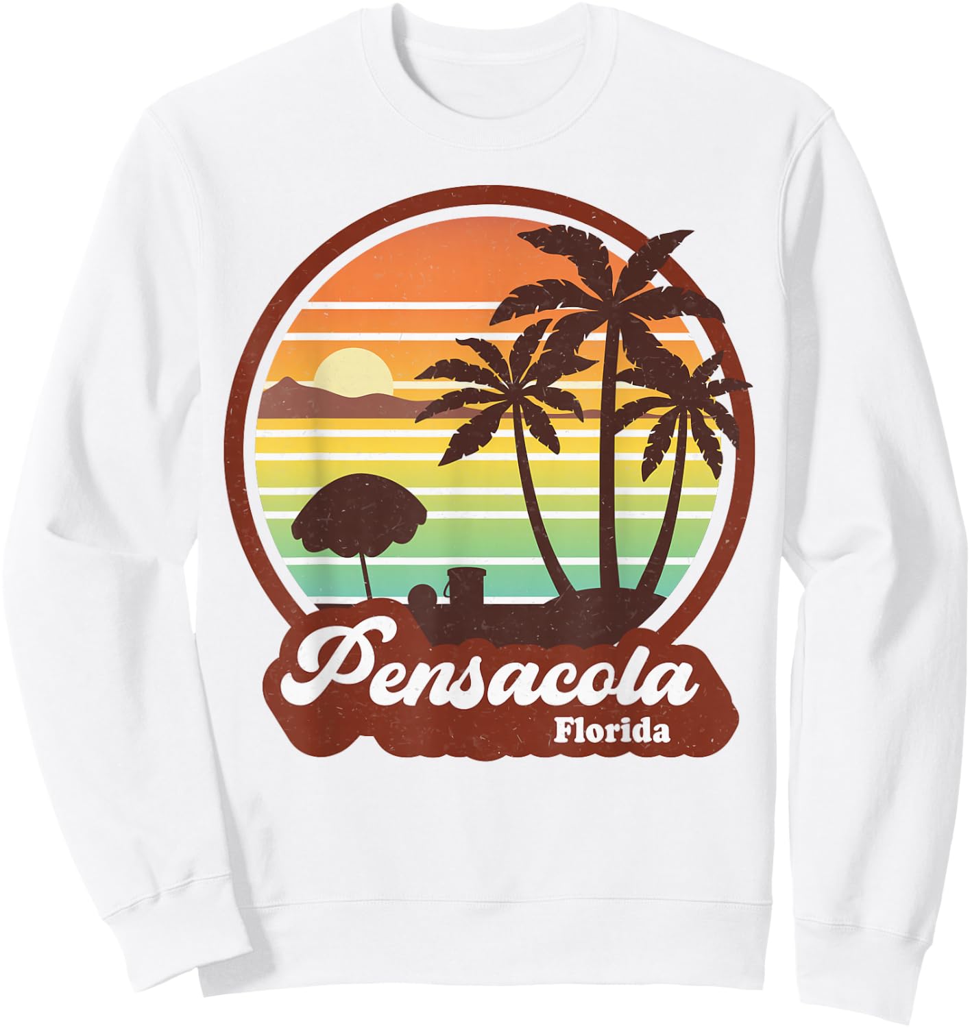Vintage Pensacola Florida FL Retro Summer Vacation Souvenir Sweatshirt - Sweatshirt | White