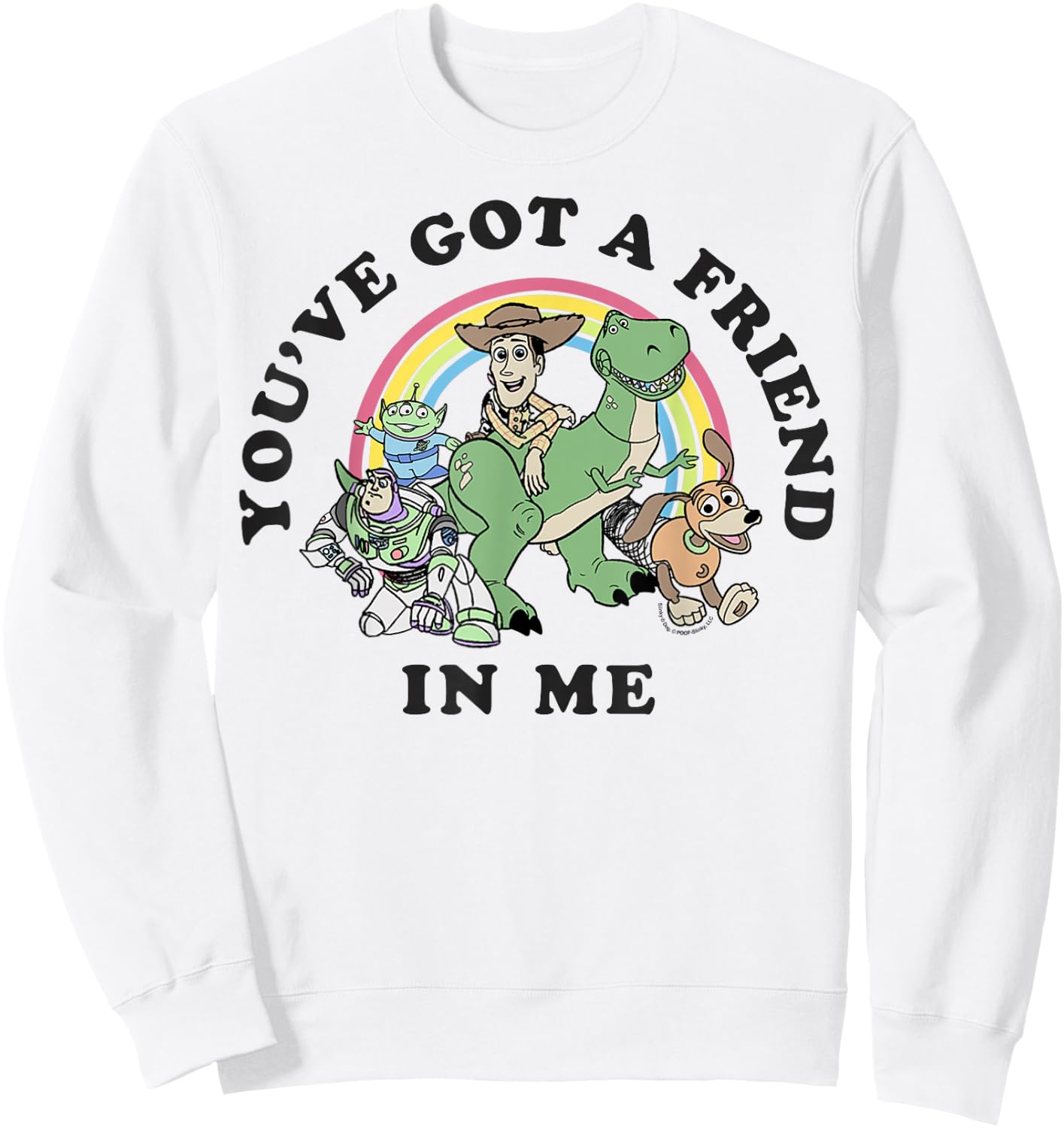 Disney Pixar Rainbow Toy Story You've Got A Friend in Me Sweatshirt - Sweatshirt | White