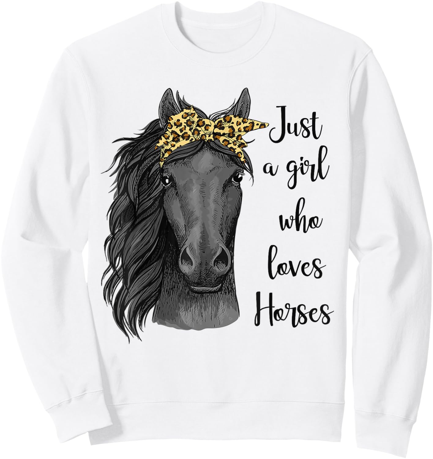 Just A Girl Who Loves Horses Bandana Horseback Riding Gifts Sweatshirt - Sweatshirt | White