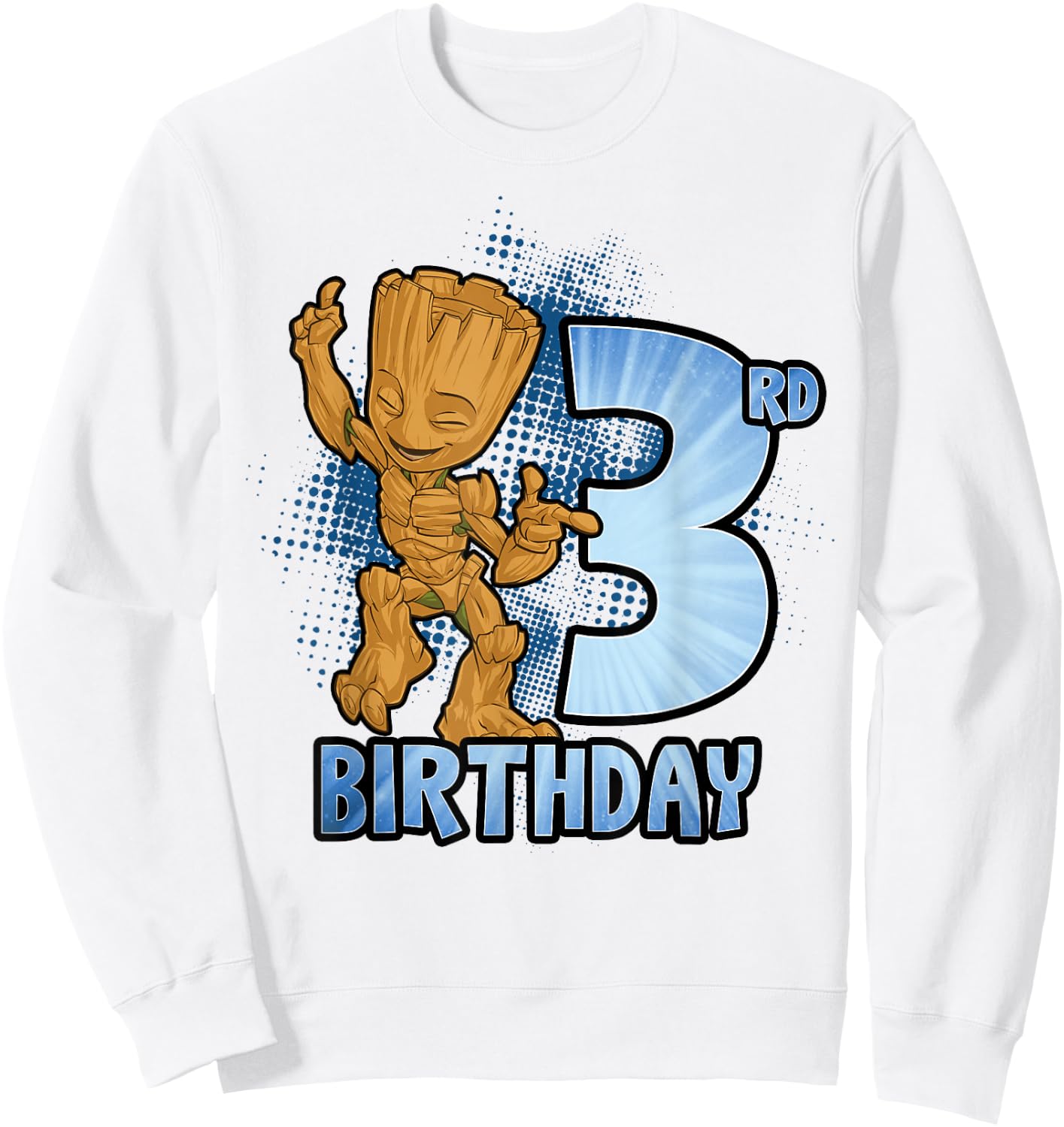 Marvel Guardians Of The Galaxy Baby Groot 3rd Birthday Sweatshirt - Sweatshirt | White