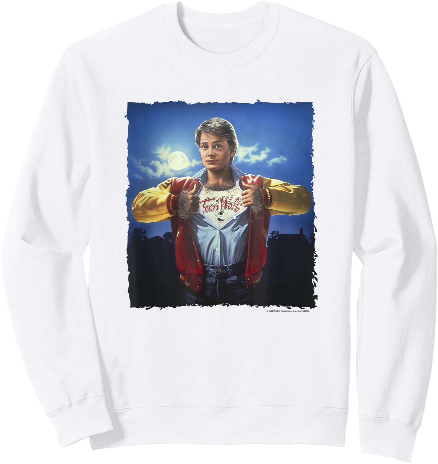 Teen Wolf Scott Howard Classic Movie Poster Vintage Sweatshirt - Sweatshirt | White