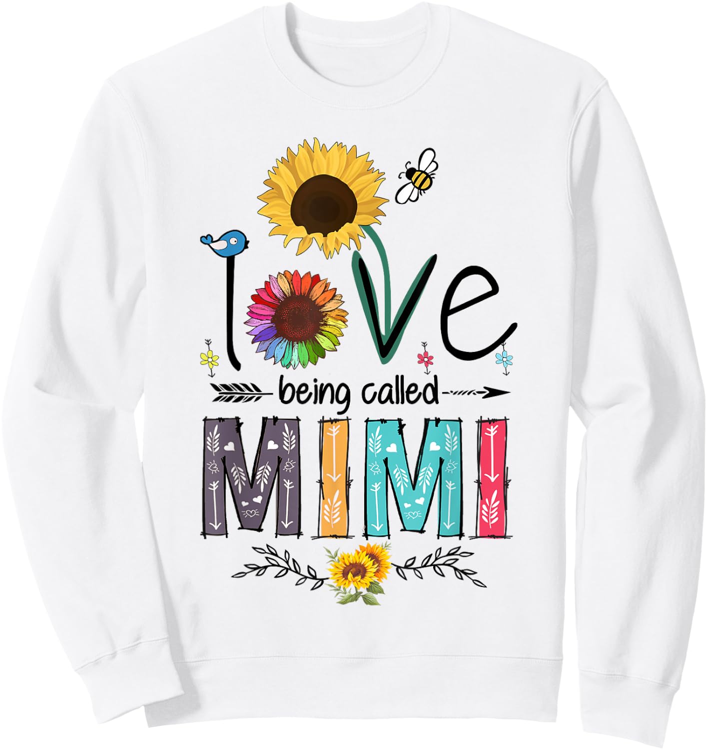 I Love Being Called Mimi Sunflower Cute Mother's Day Woman Sweatshirt - Sweatshirt | White