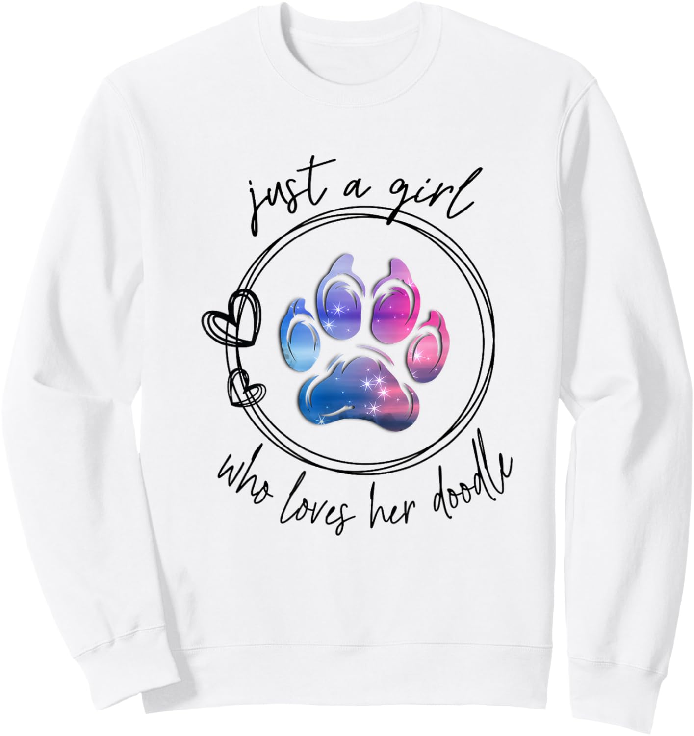 Just a Girl Who Loves Her Doodle Goldendoodle Bernedoodle Sweatshirt - Sweatshirt | White