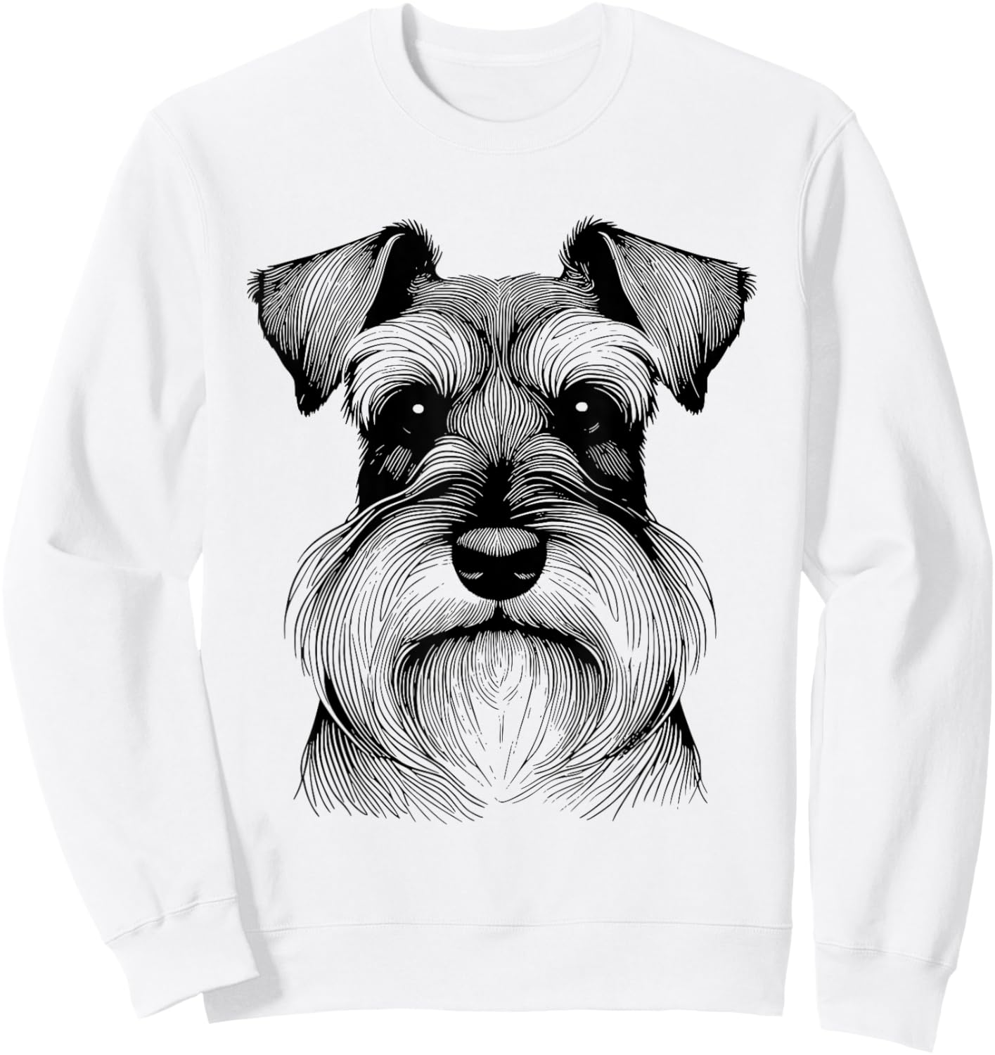Dog Fingerprint - Miniature Schnauzer Dad Mom Sweatshirt - Sweatshirt | White