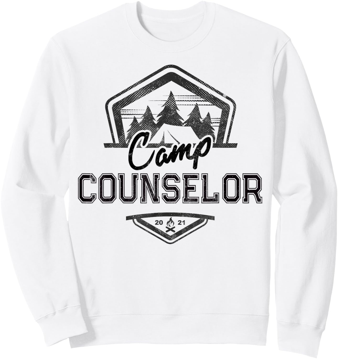 Vintage CAMP COUNSELOR Campground King Crew Teacher Squad Men Women Sweatshirt - Sweatshirt | White