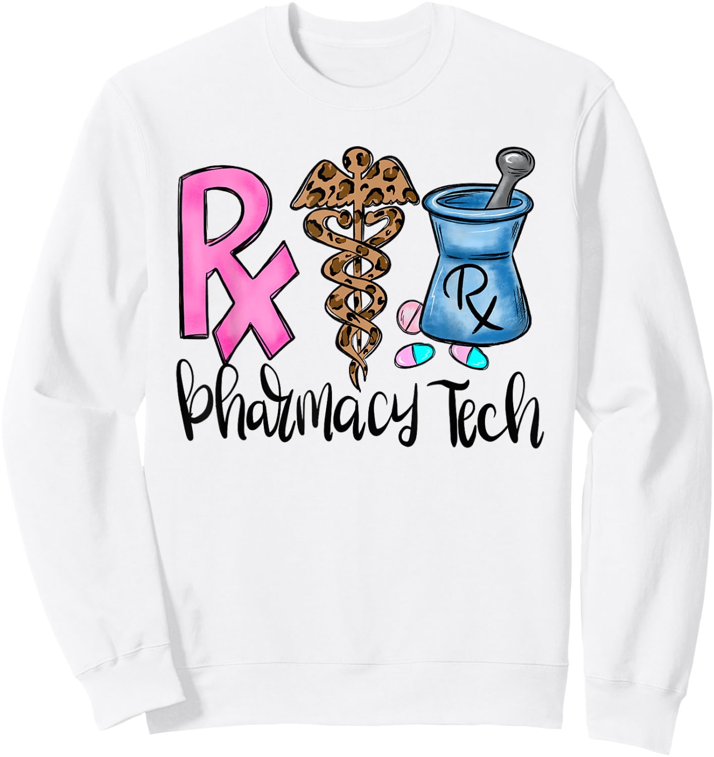 Pharmacy Tech CPhT Funny Pharmacist Assistant PTCE Squad Sweatshirt - Sweatshirt | White