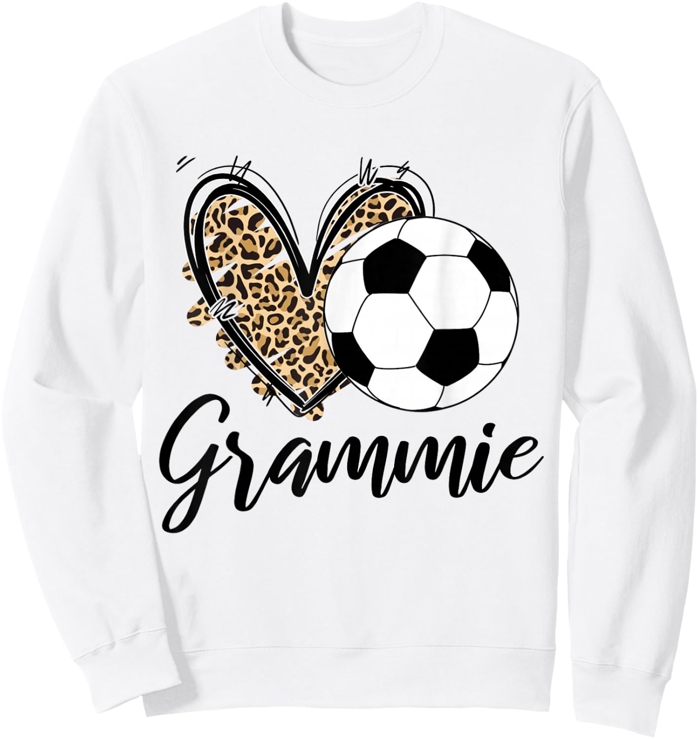 Soccer Grammie Leopard Heart Grammie Sweatshirt - Sweatshirt | White