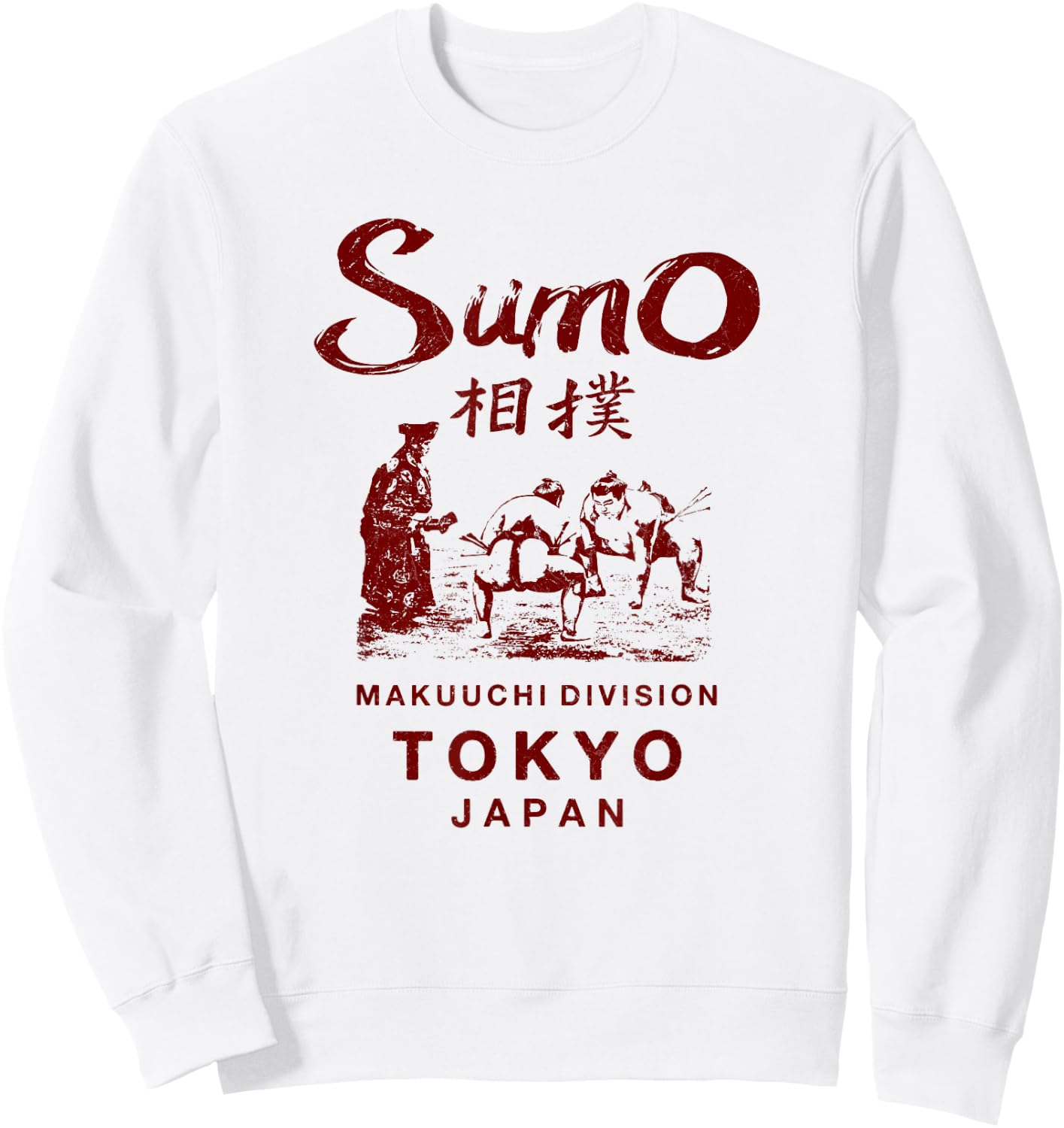 Sumo Wrestling Tokyo Japan Vintage Sweatshirt - Sweatshirt | White