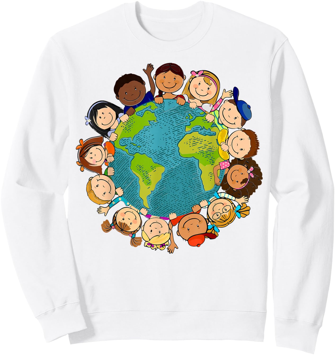 Earth Day Kids Toddler Teacher Cute Earth Sweatshirt - Sweatshirt | White