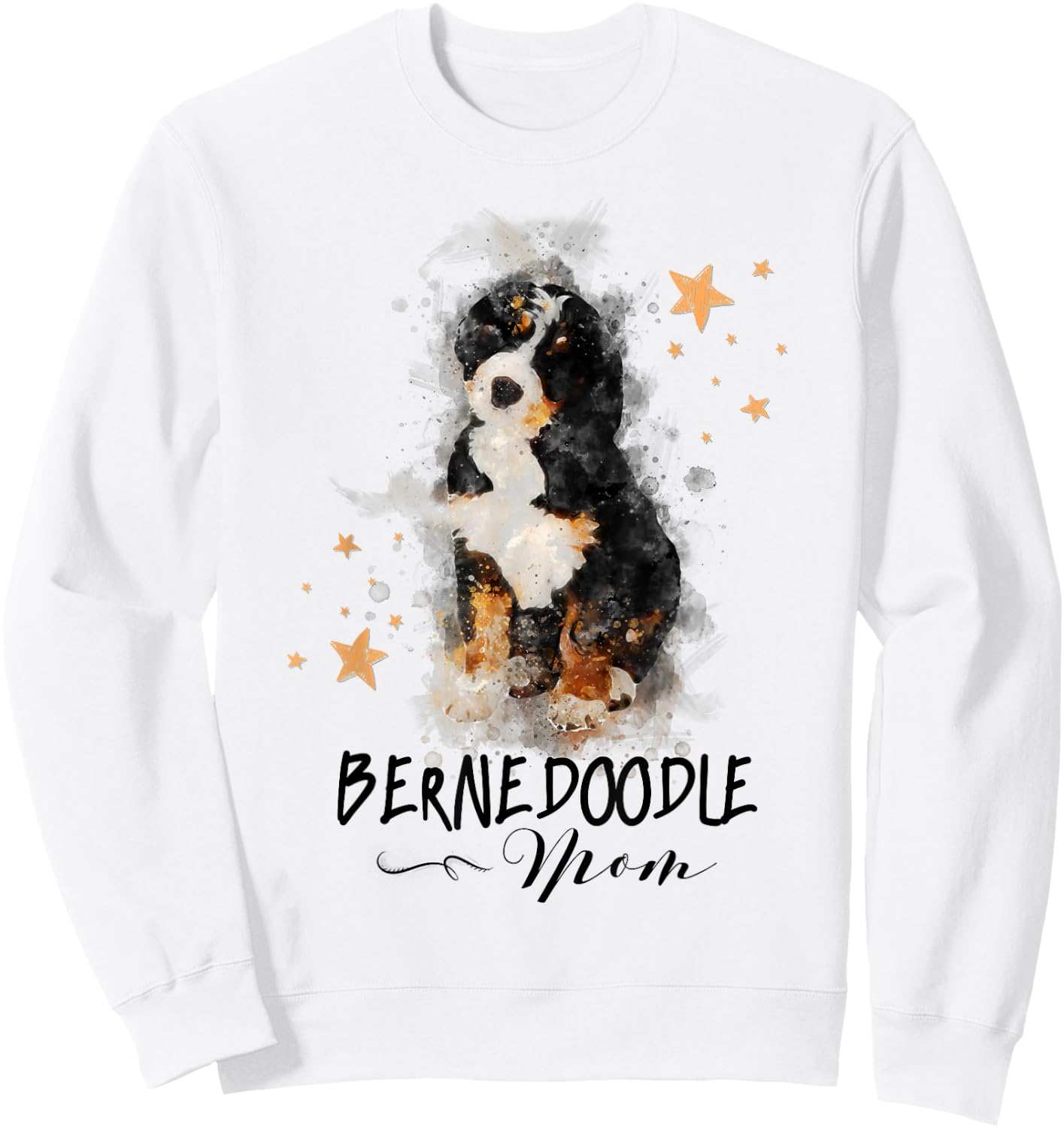 Watercolor Bernedoodle Mom Doodle Lover Gift Sweatshirt - Sweatshirt | White
