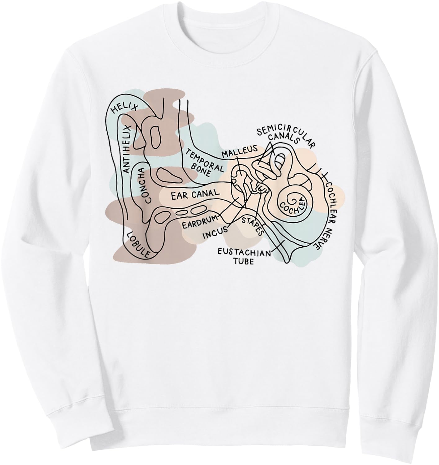 Audiology Audiologist Vestibular Therapist Inner Ear Anatomy Sweatshirt - Sweatshirt | White