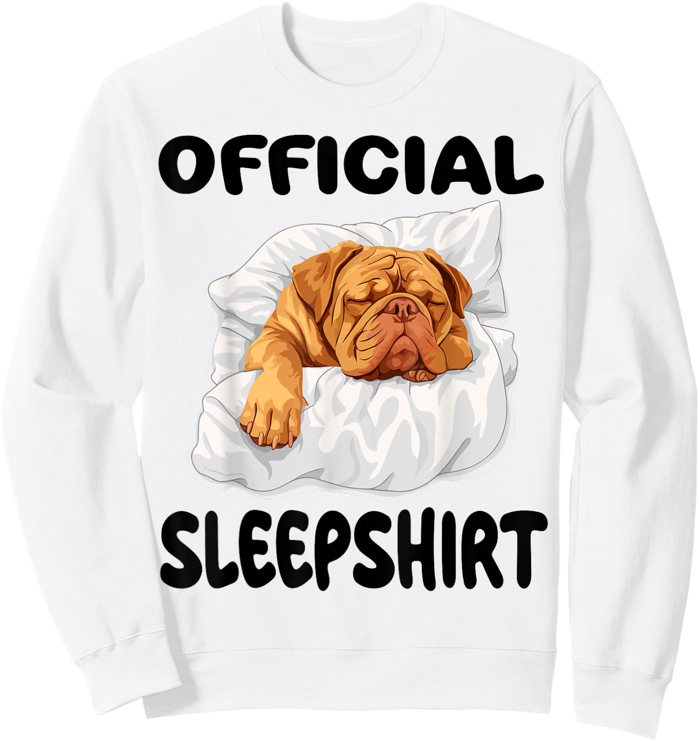 Dogue De Bordeaux Dog Official Sleepshirt Pajamas Nightgown Sweatshirt - Sweatshirt | White