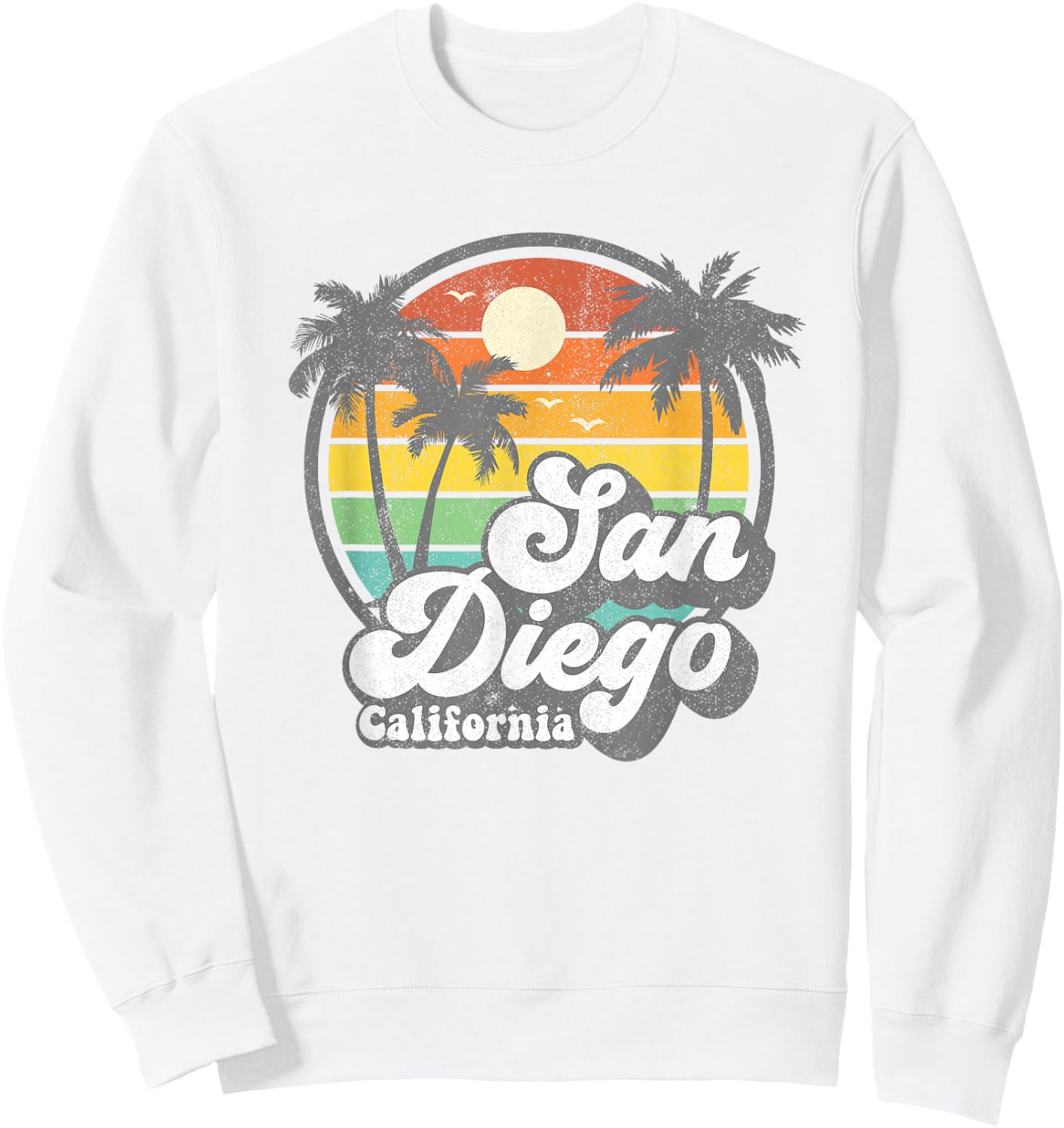 Vintage San Diego Beach California Surfing Retro Surf Gift Small Sweatshirt - Sweatshirt | White