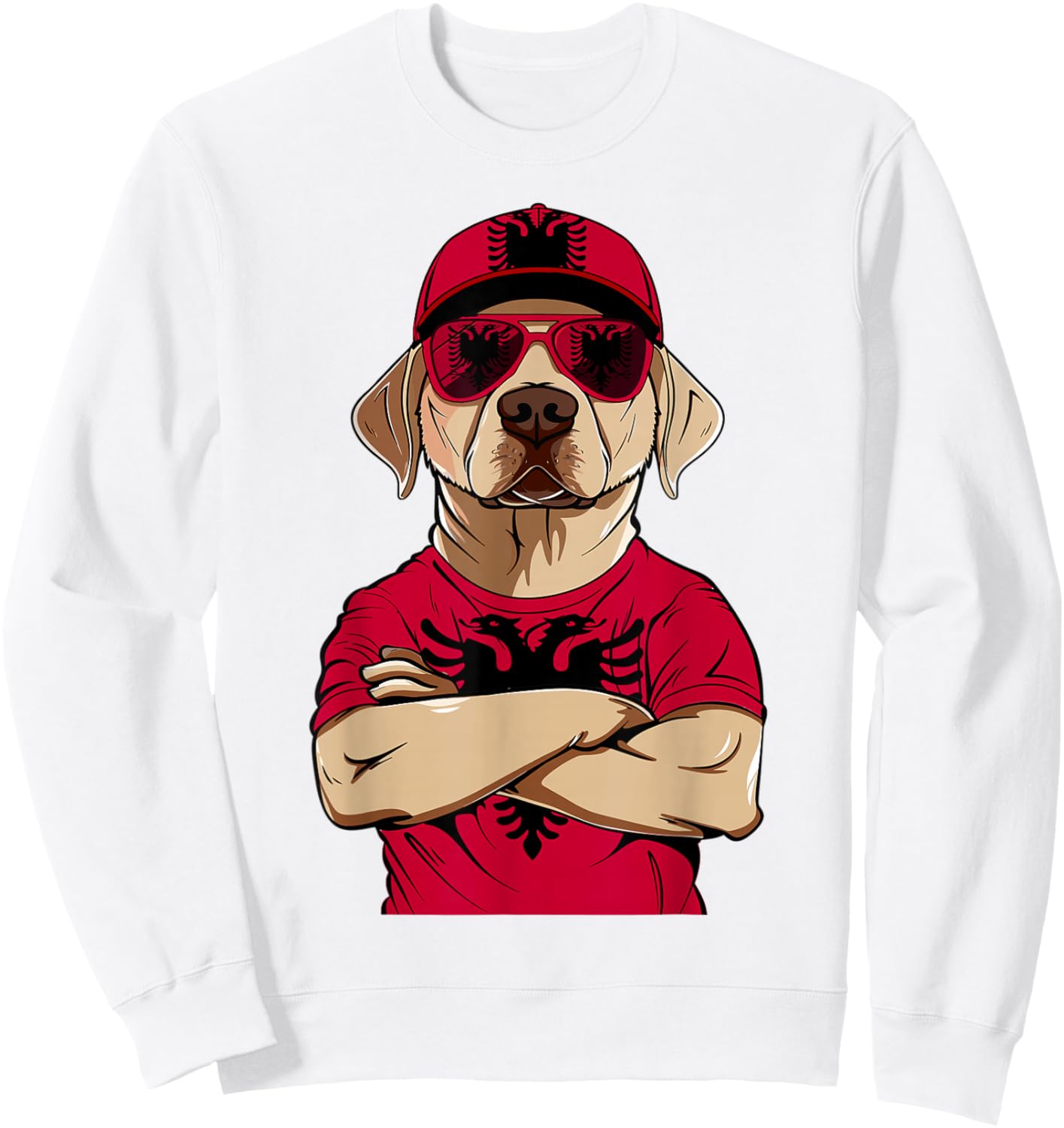 Albanian Flag Dog Mom Souvenirs Products Dogs Albania Sweatshirt - Sweatshirt | White