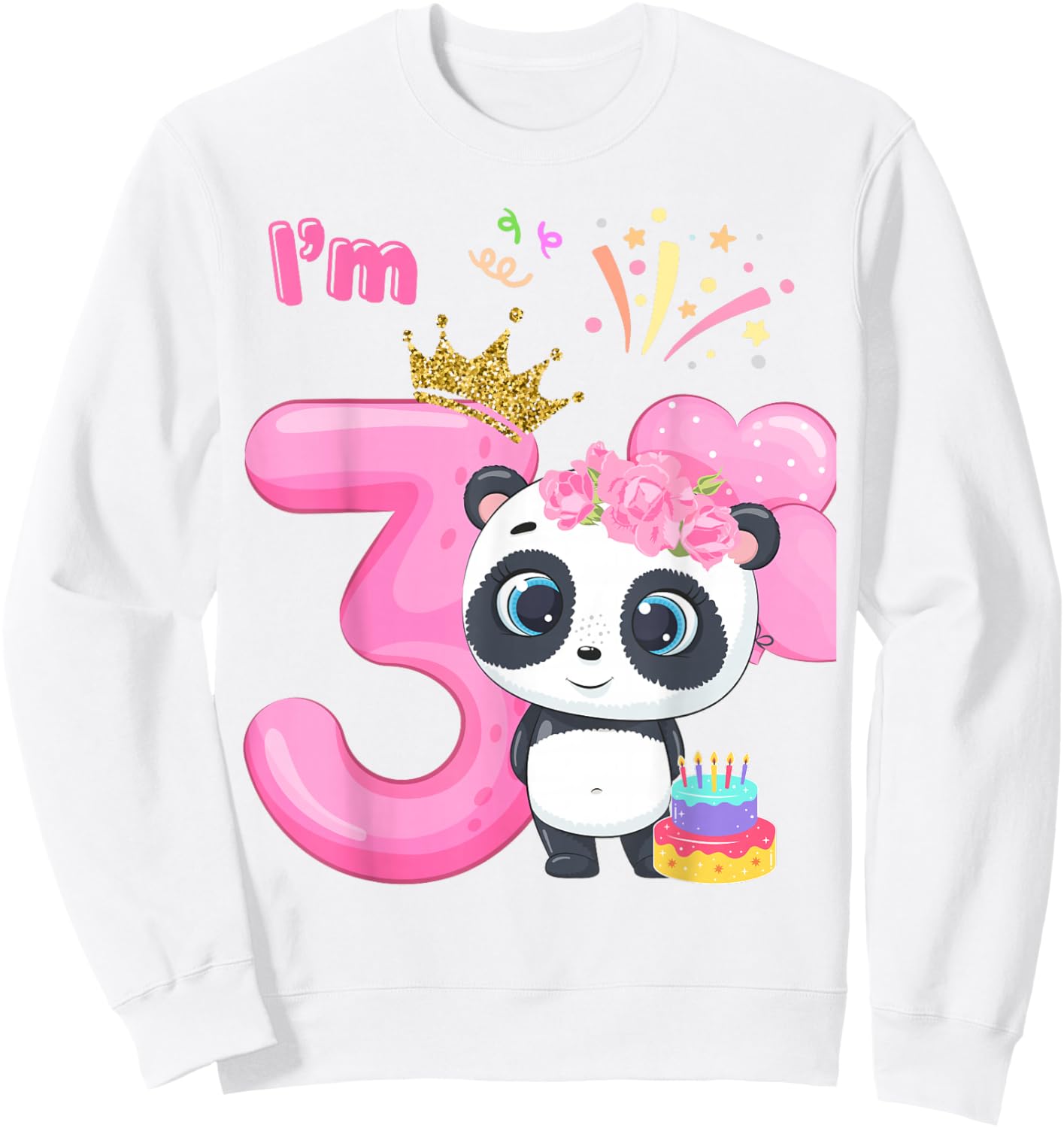 Adorable Panda 3rd Birthday for Boy /Girl /Toddler Family Sweatshirt - Sweatshirt | White