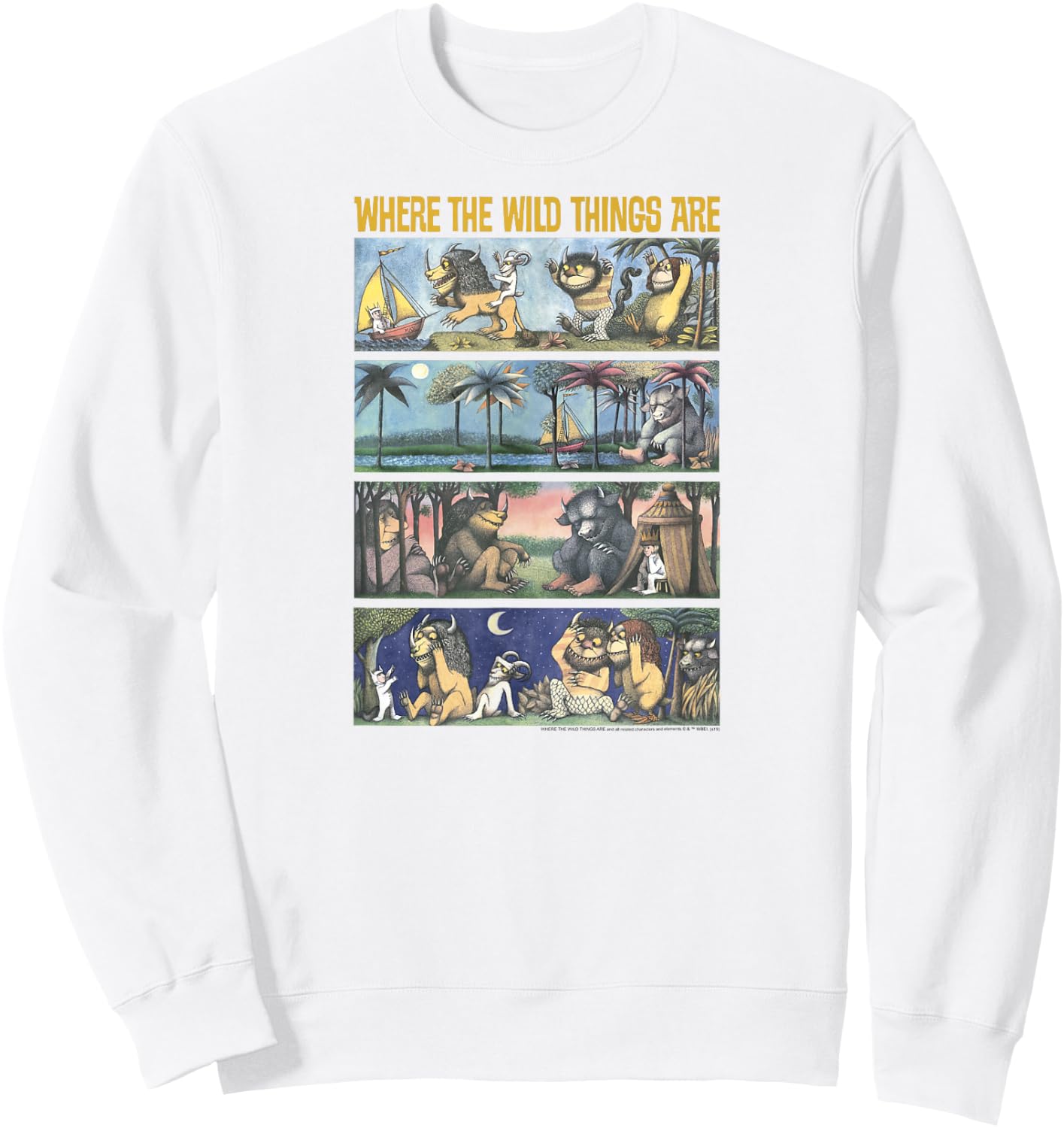 Where The Wild Things are Storybook Panels Sweatshirt - Sweatshirt | White