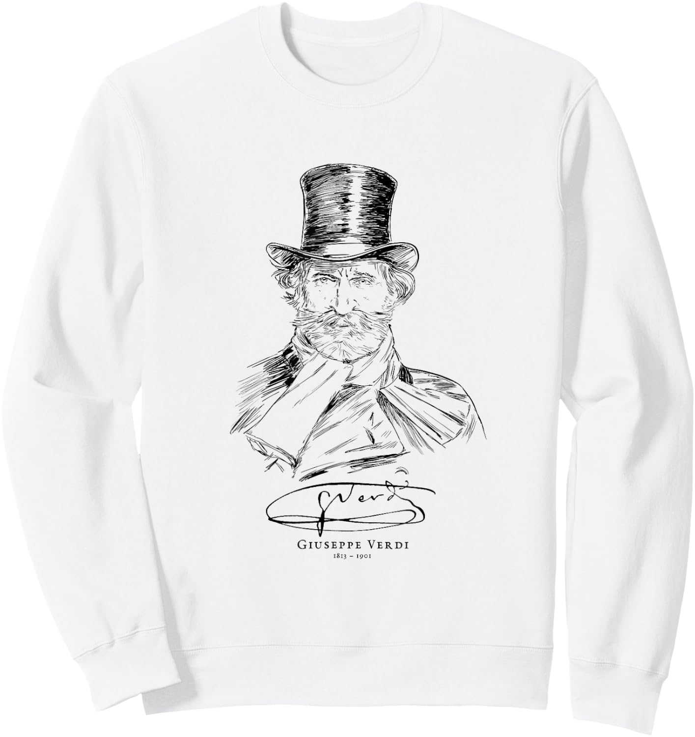 Giuseppe Verdi-Italian-Classical Music-Opera Sweatshirt - Sweatshirt | White