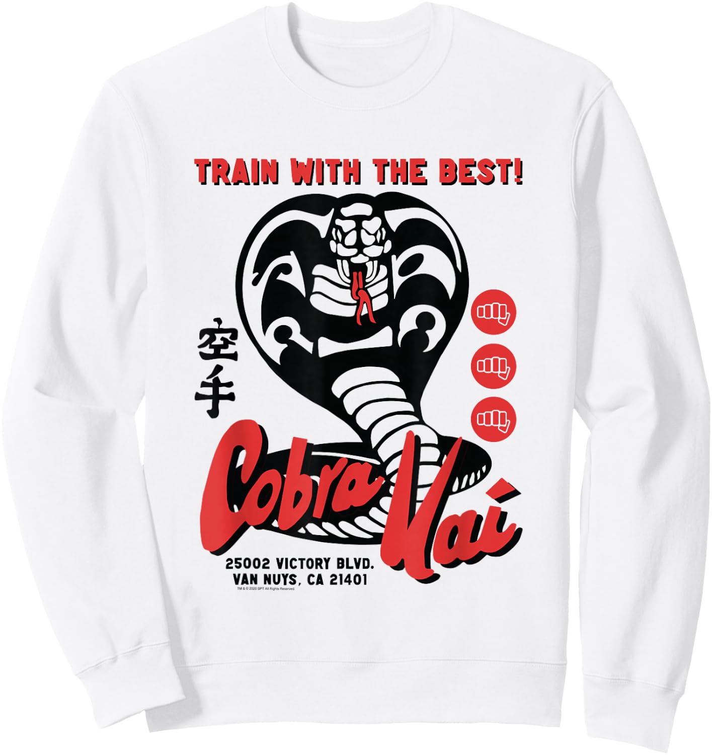 Cobra Kai Retro Ad Train with the Best TV Show Sweatshirt - Sweatshirt | White