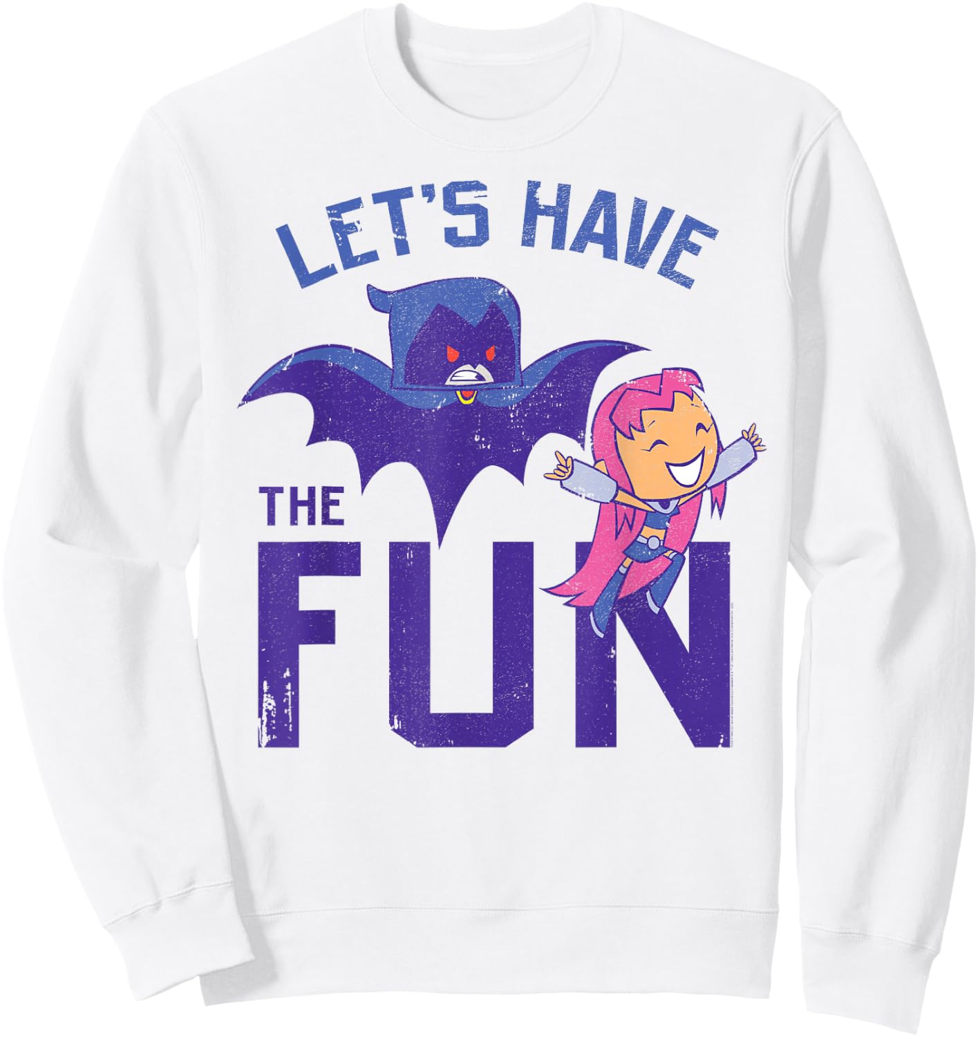 DC Comics Teen Titans Go! Starfire Raven Let's Have The Fun Sweatshirt - Sweatshirt | White