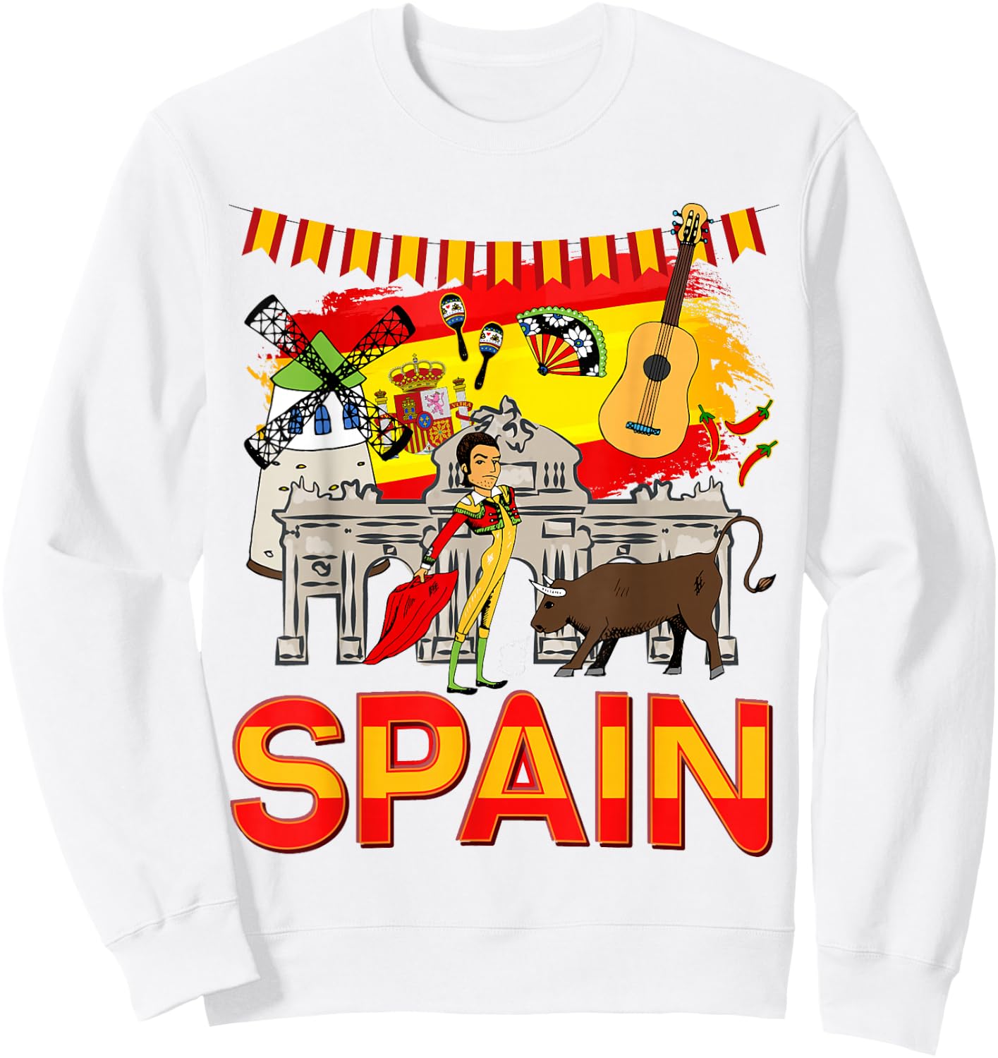 Spanish Flag Idea for Kids & Spanish Memorabilia Spain Sweatshirt - Sweatshirt | White