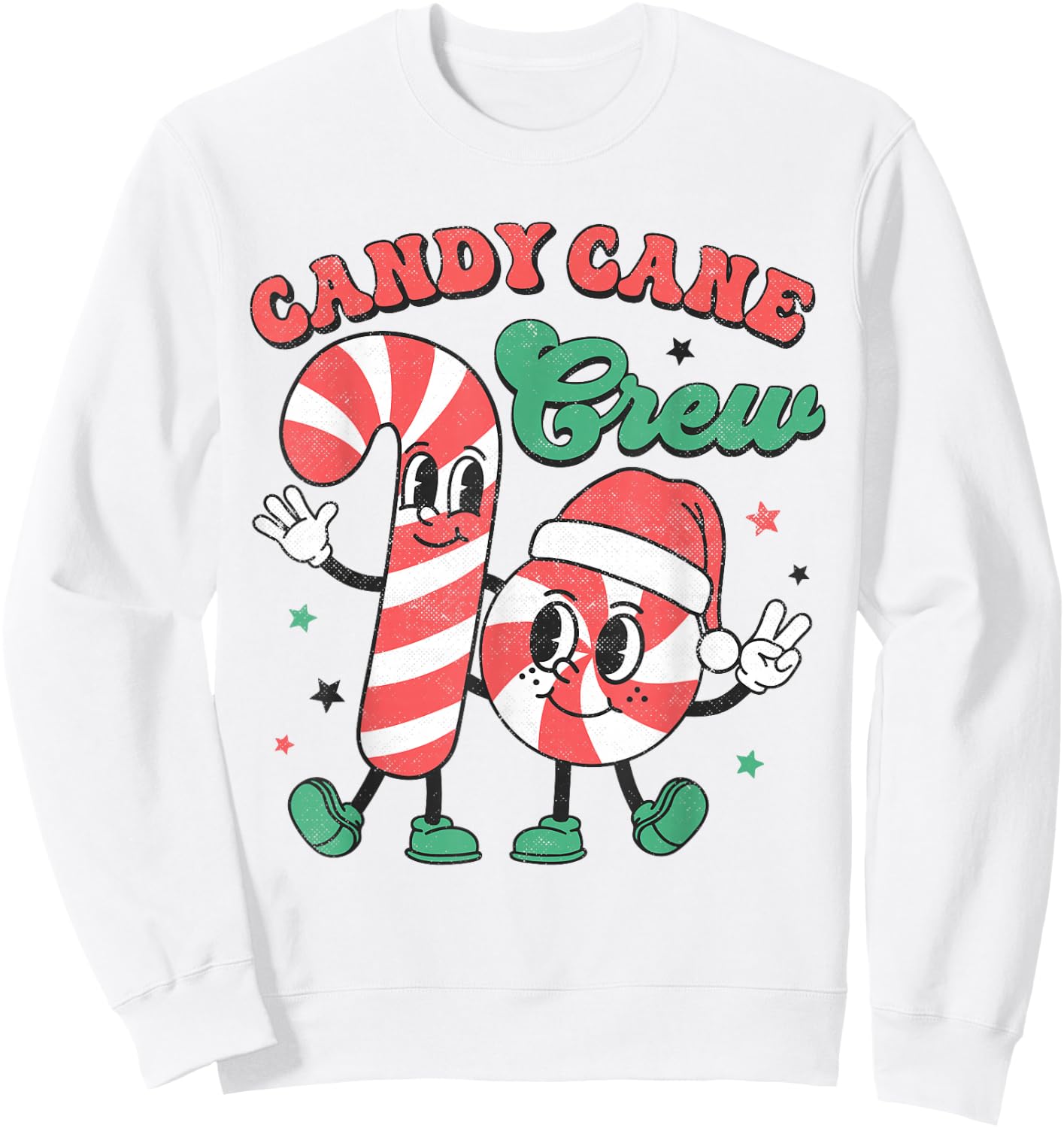 Candy Cane Crew Christmas Xmas Love Candy Boys Girls Kids Sweatshirt - Sweatshirt | White