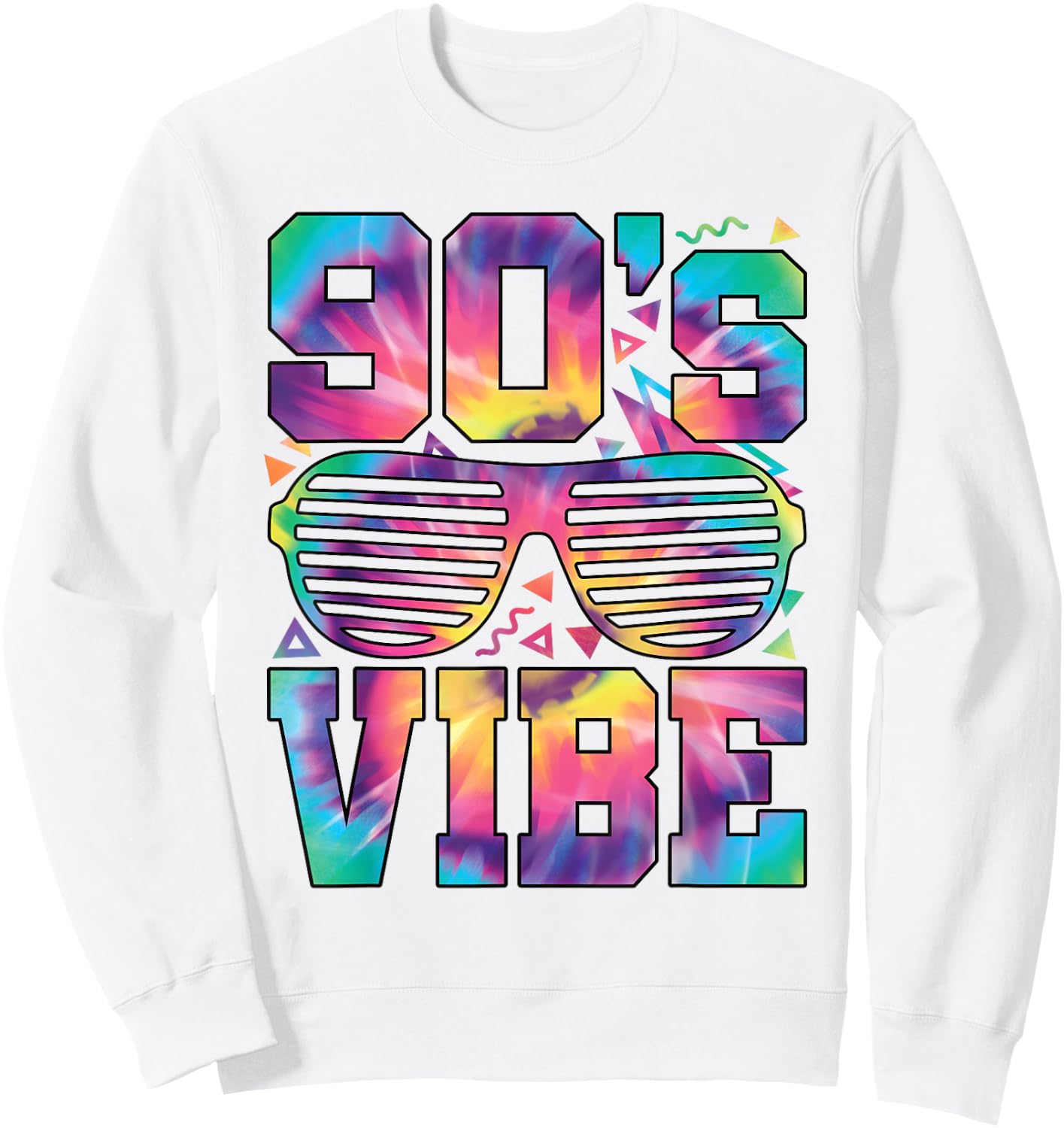 90's Vibe Retro 1990s 90s Style Disco Party Outfit Sweatshirt - Sweatshirt | White
