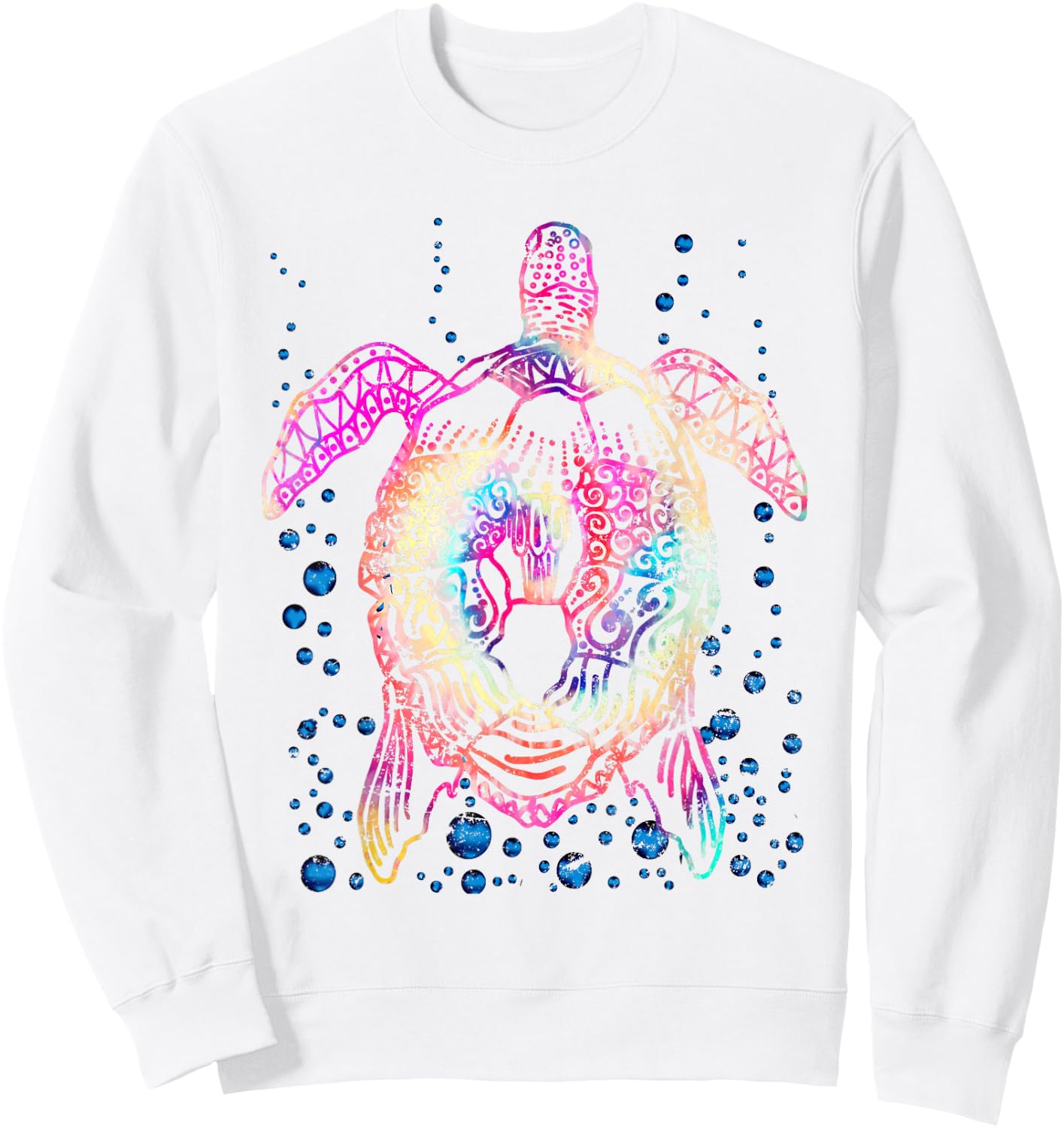 Ocean Animal Tie Dye Tribal Sea Animal Maori Turtle Sweatshirt - Sweatshirt | White