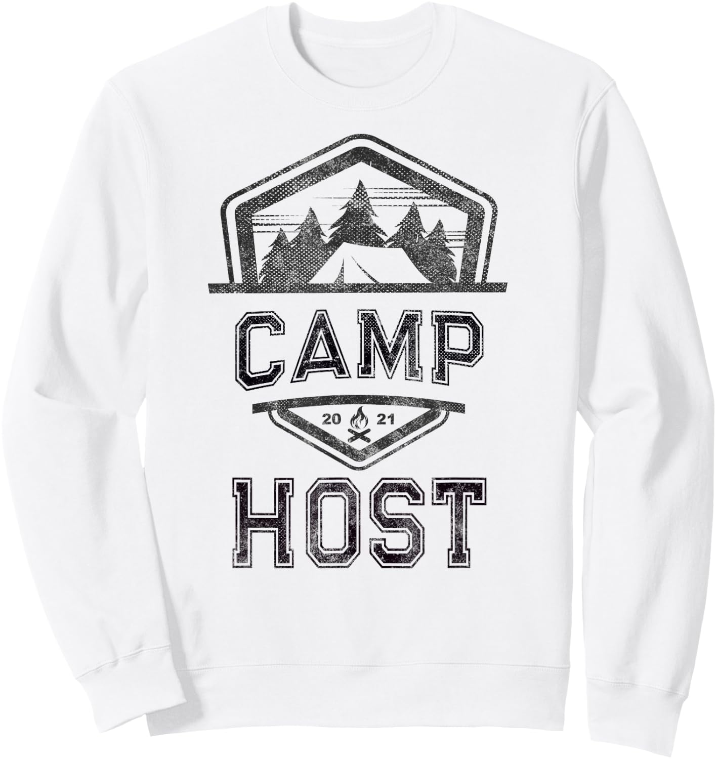 CAMP HOST Campground Staff Campsite Team Hosting Kids Yellow Sweatshirt - Sweatshirt | White
