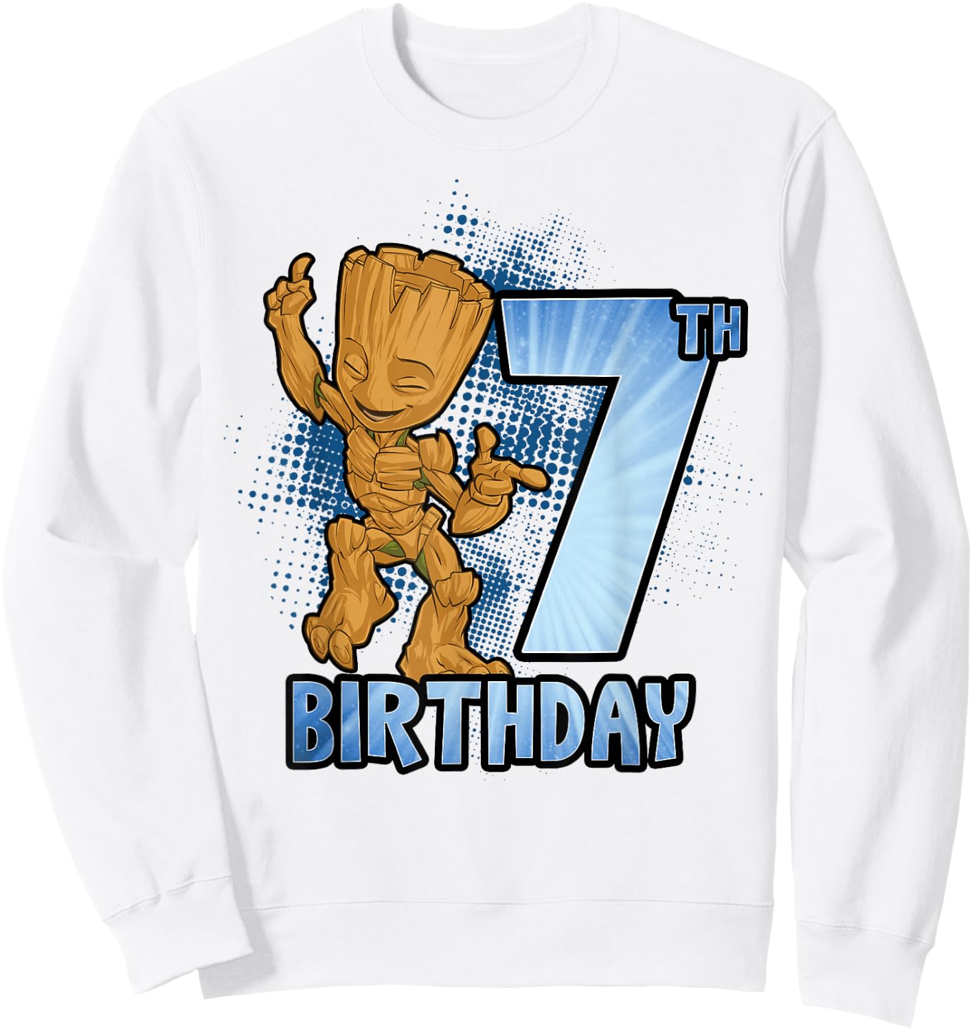 Marvel Guardians Of The Galaxy Baby Groot 7th Birthday Sweatshirt - Sweatshirt | White