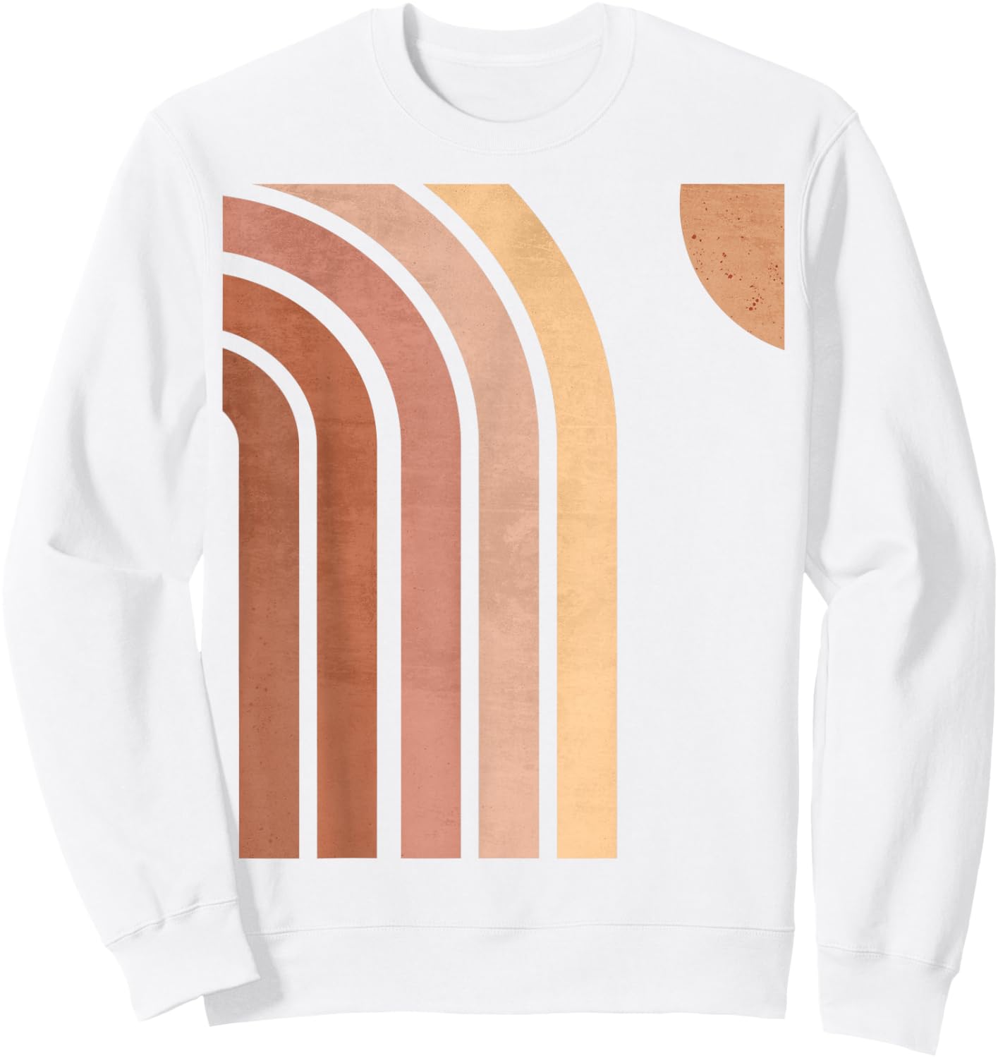 Bohemian Rainbow Art Abstract | Neutral Rainbow Colors Sweatshirt - Sweatshirt | White
