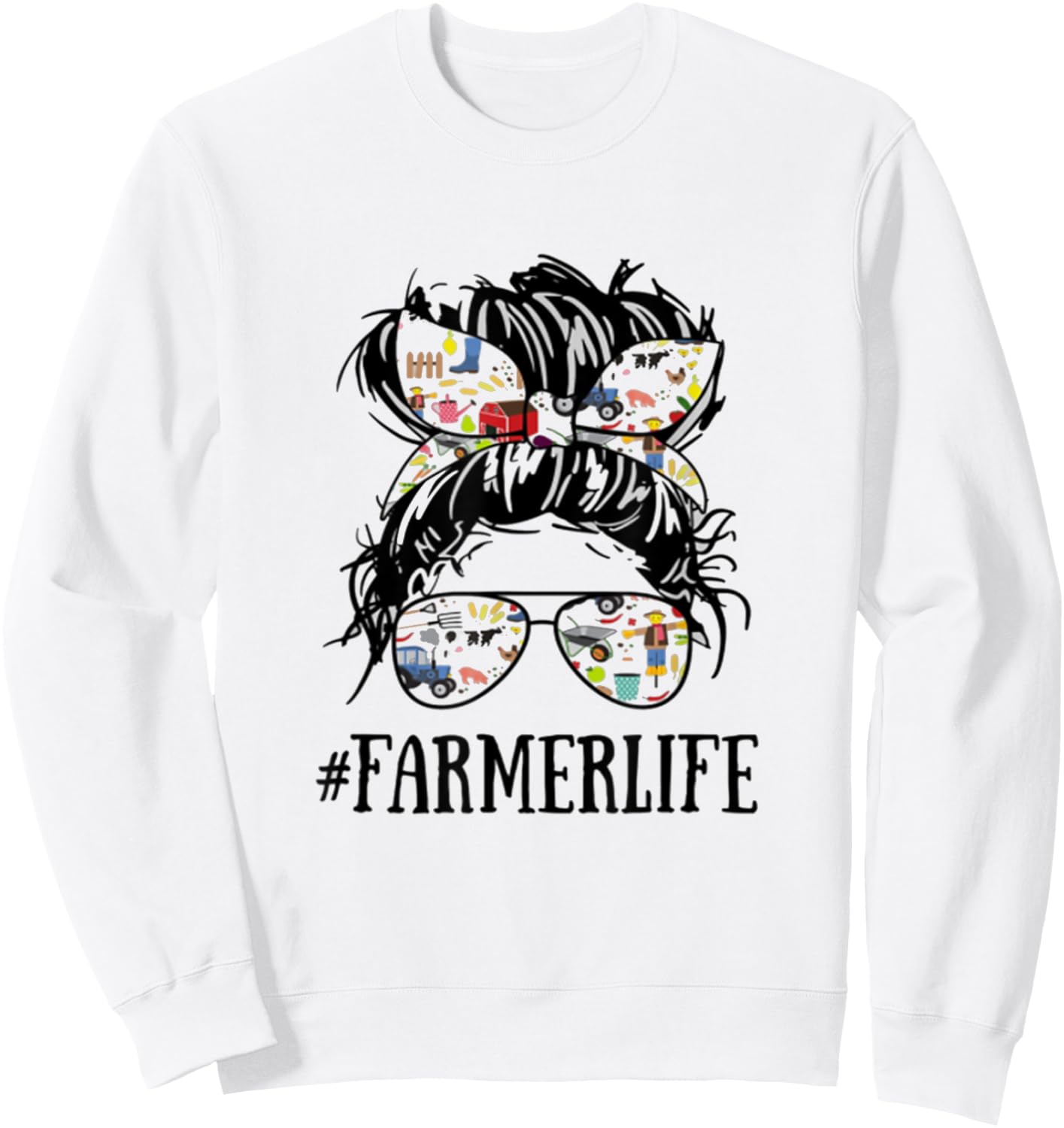 Farmers and Farming lovers gift Women's Farm Life Farmer Life For Farmer Girl Farming Sweatshirt - Sweatshirt | White