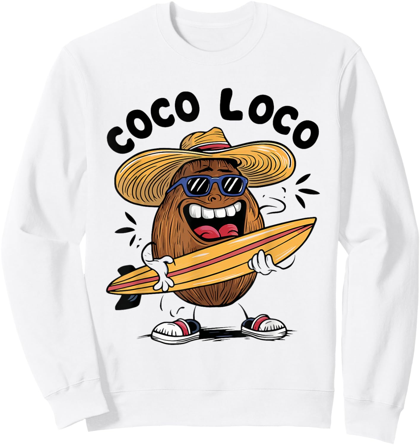 Funny Coconut Coco Loco Sweatshirt - Sweatshirt | White
