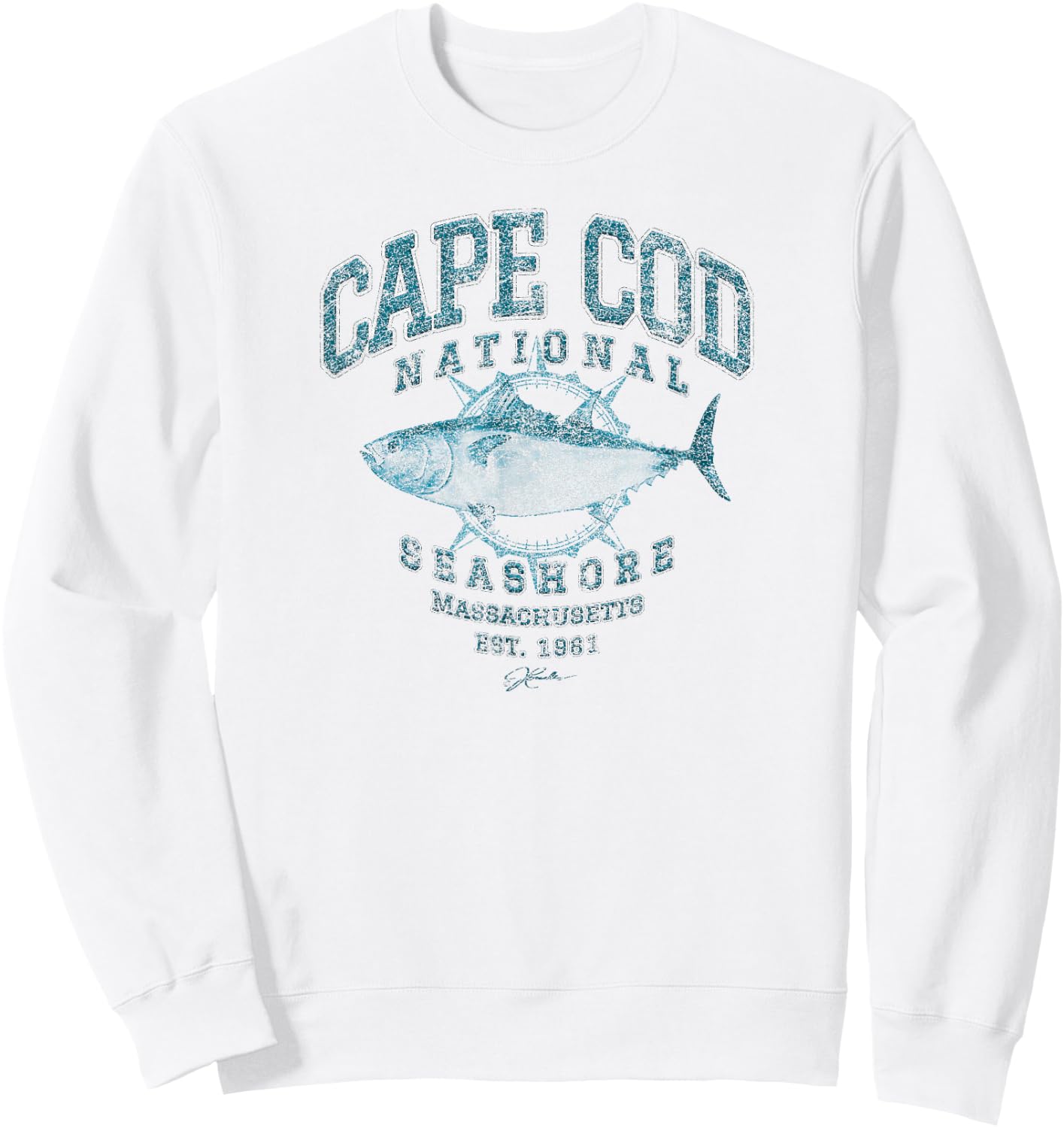 JCombs: Cape Cod National Seashore, MA, Bluefin Tuna Sweatshirt - Sweatshirt | White