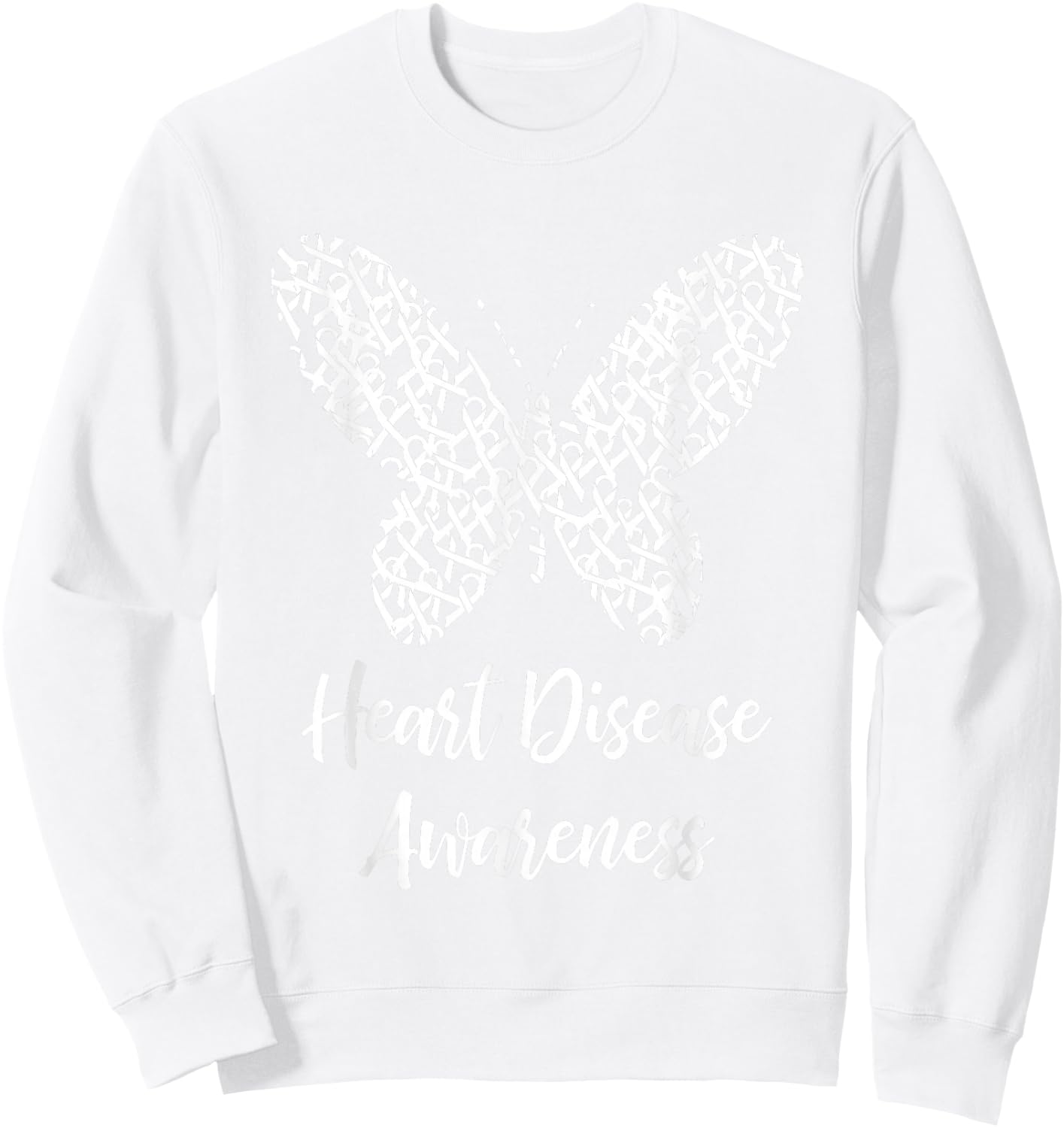Heart Disease Awareness Butterfly Gift February Wear Red Sweatshirt - Sweatshirt | White