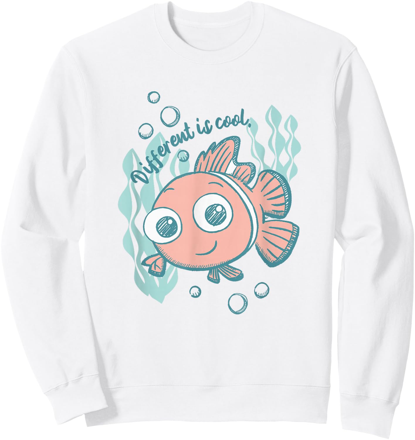 Disney Pixar Finding Nemo Different Is Cool Sketch Portrait Sweatshirt - Sweatshirt | White