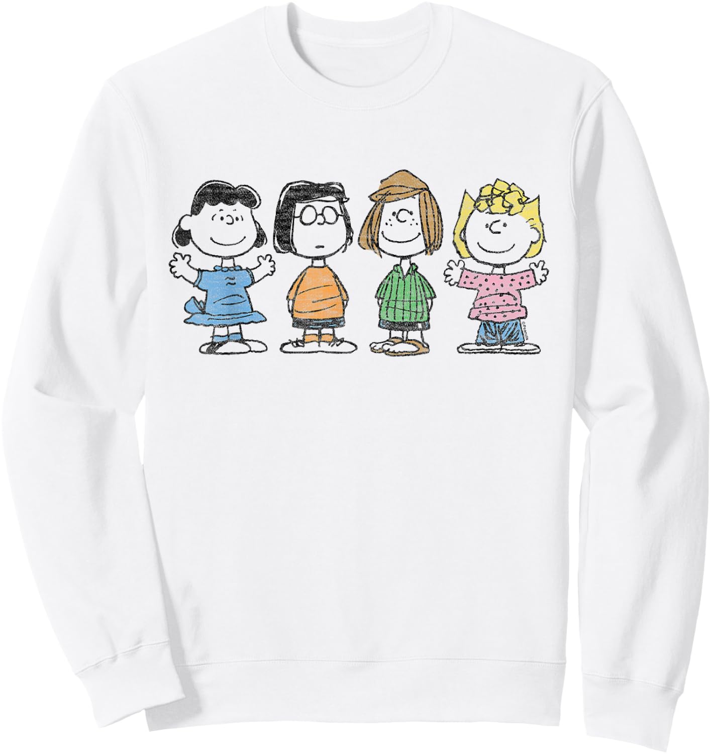 Peanuts - Lucy Marcie Peppermint Patty Sally Girls Group Sweatshirt - Sweatshirt | White