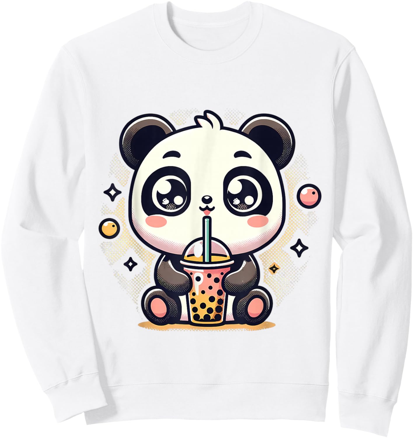 Panda Kawaii Boba Bubble Tea Cute Anime For Kids Sweatshirt - Sweatshirt | White