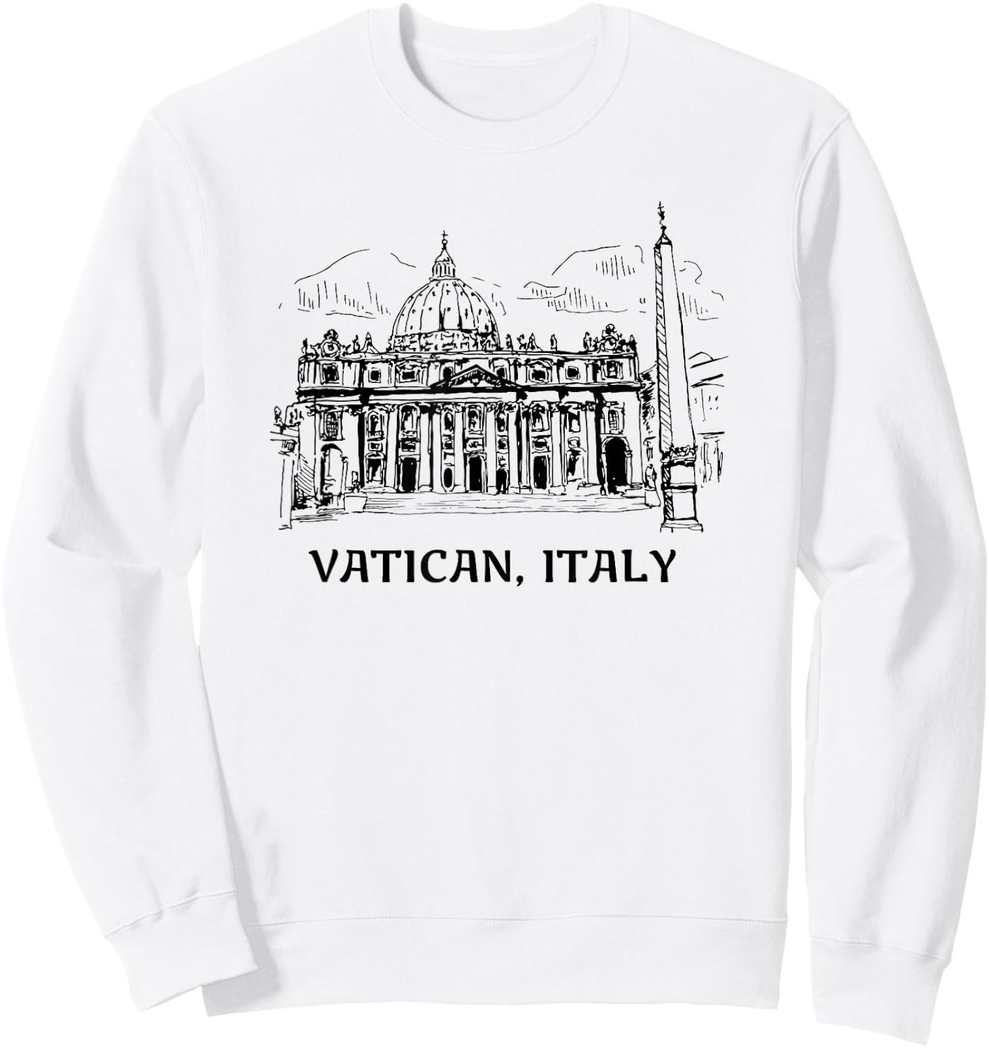 Tee4One Travel Vacation Countries Vatican City Italy Summer Travel Sweatshirt - Sweatshirt | White