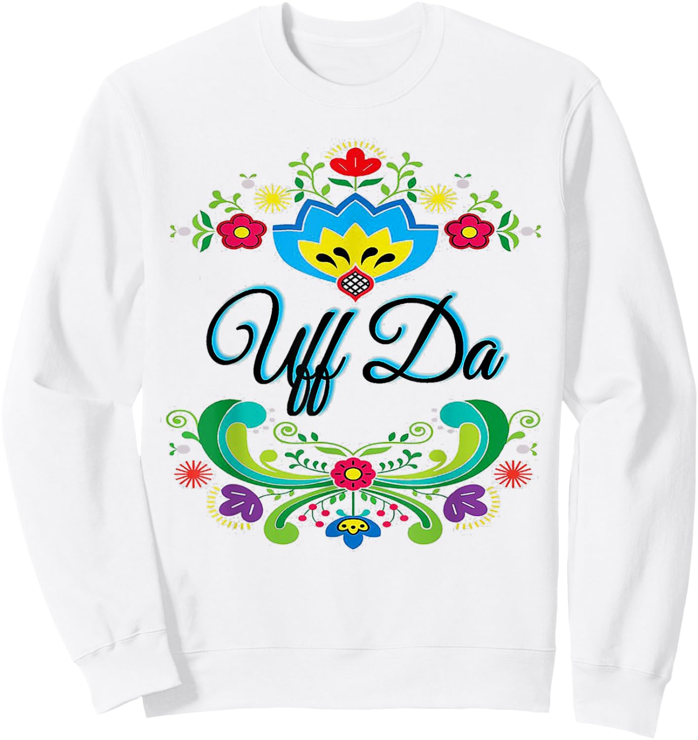 Uff Da Flowery Sweatshirt - Sweatshirt | White