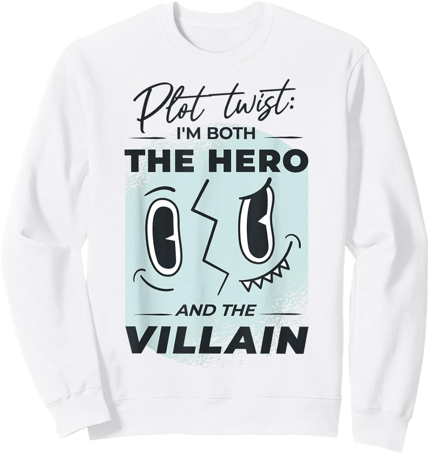 Hero And Villain Mask Sweatshirt - Sweatshirt | White