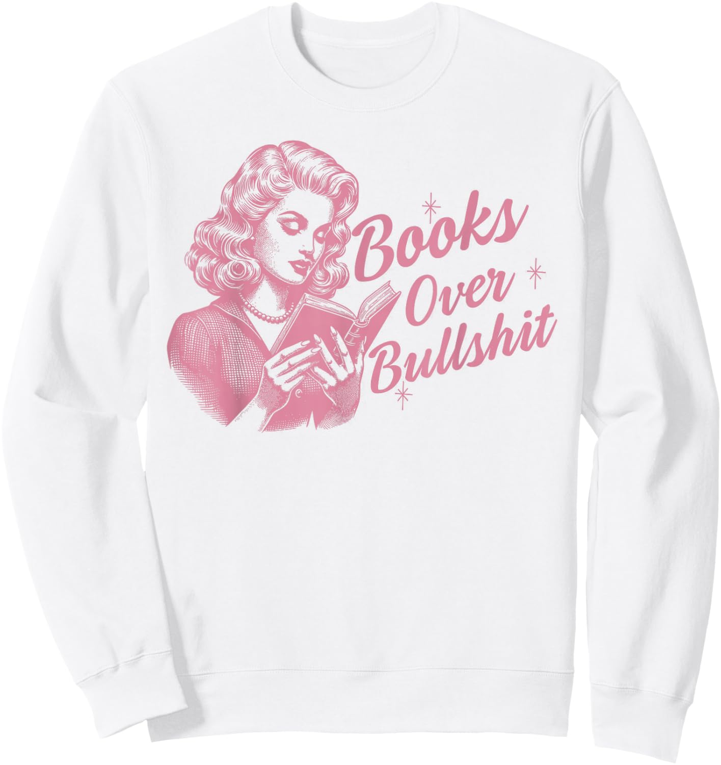 Books Over Bullshit Sweatshirt - Sweatshirt | White