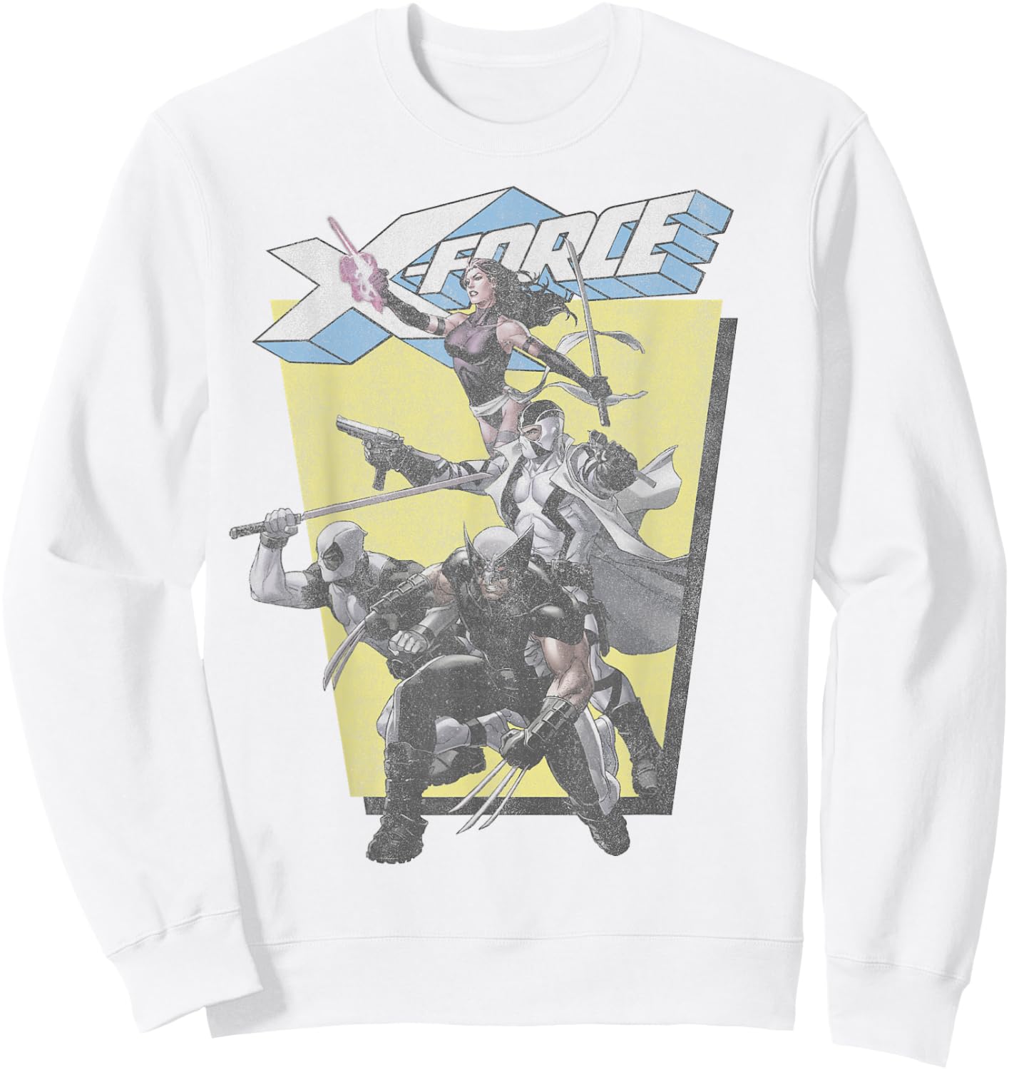 Marvel Deadpool X-Force Group Shot Action Pose Sweatshirt - Sweatshirt | White