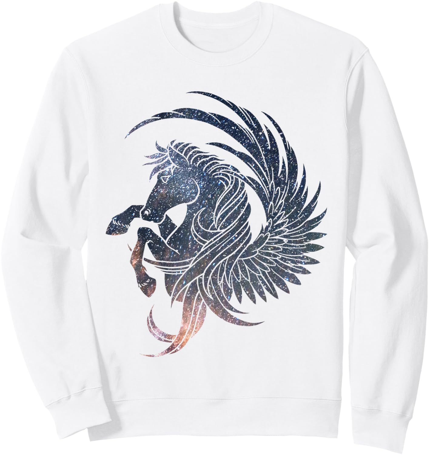 Mystical Pegasus starry sky Sweatshirt - Sweatshirt | White