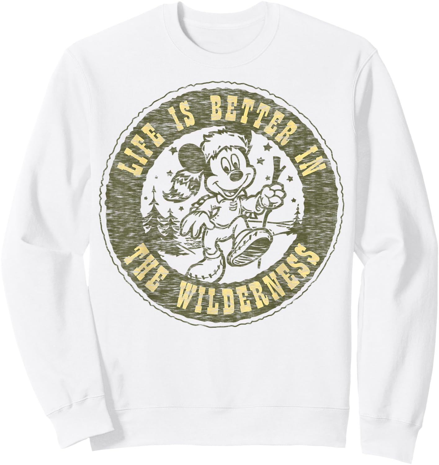 Disney Mickey and Friends Life is Better in The Wilderness Small Sweatshirt - Sweatshirt | White