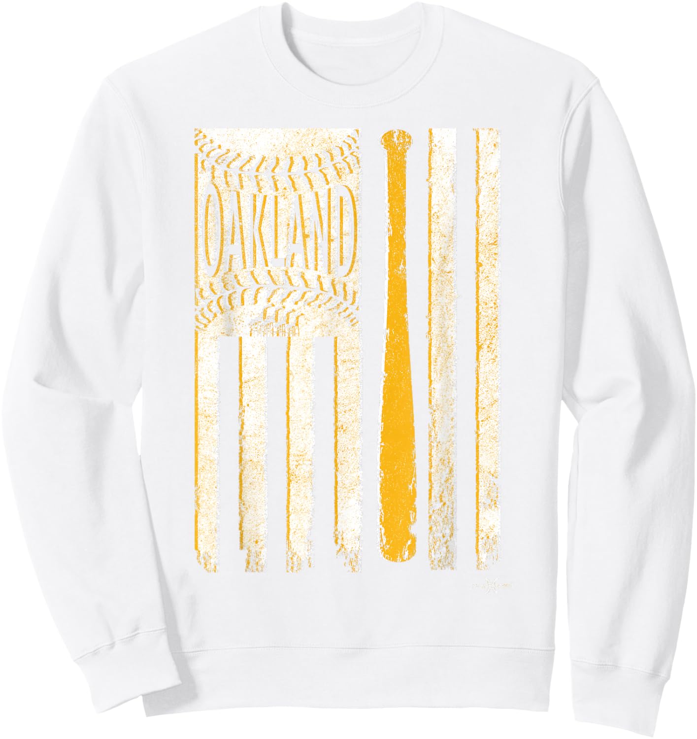 Classic Oakland Baseball Flag | Patriotic Baseball Sweatshirt - Sweatshirt | White