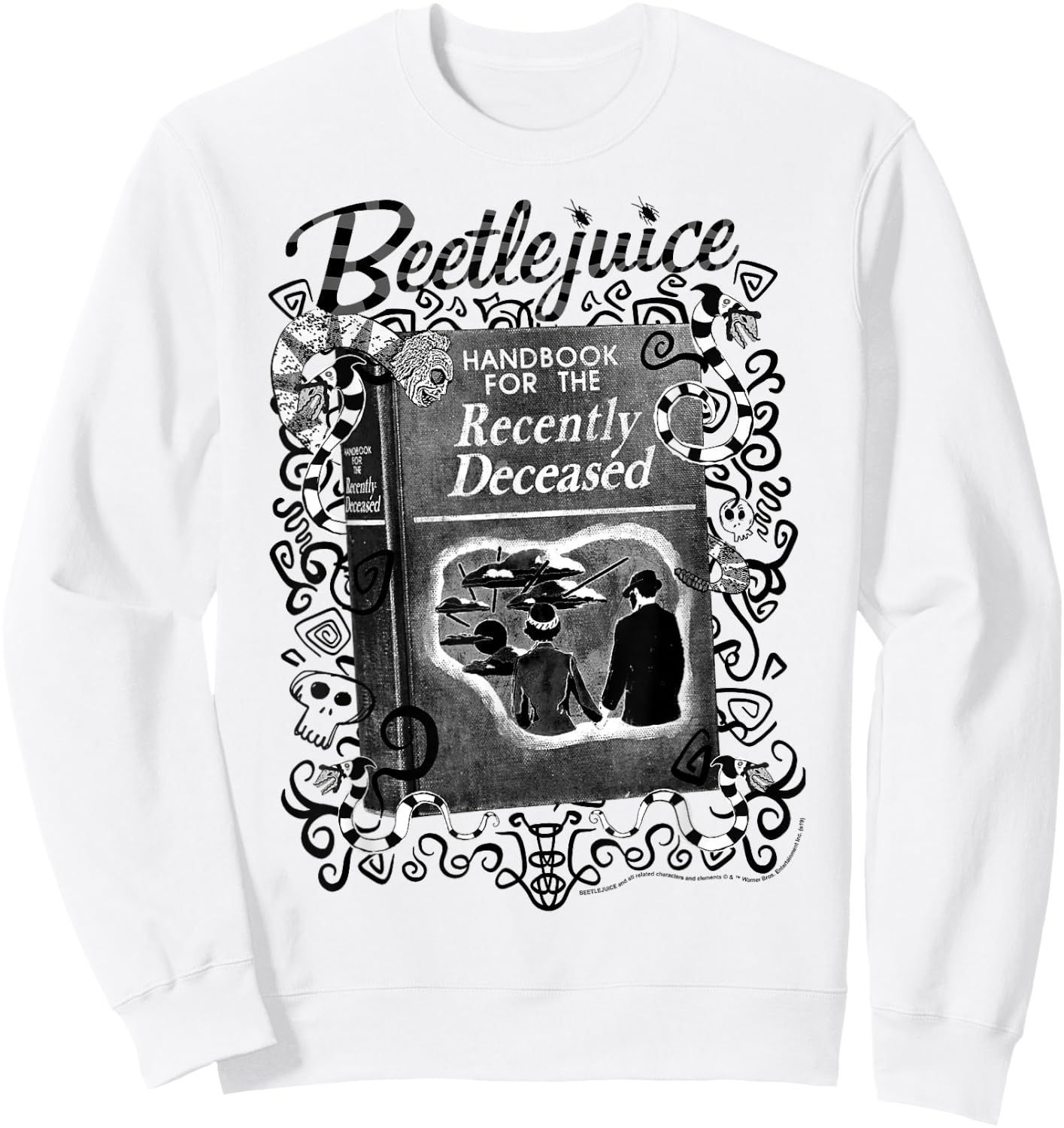 Beetlejuice Handbook For The Recently Deceased Poster Sweatshirt - Sweatshirt | White